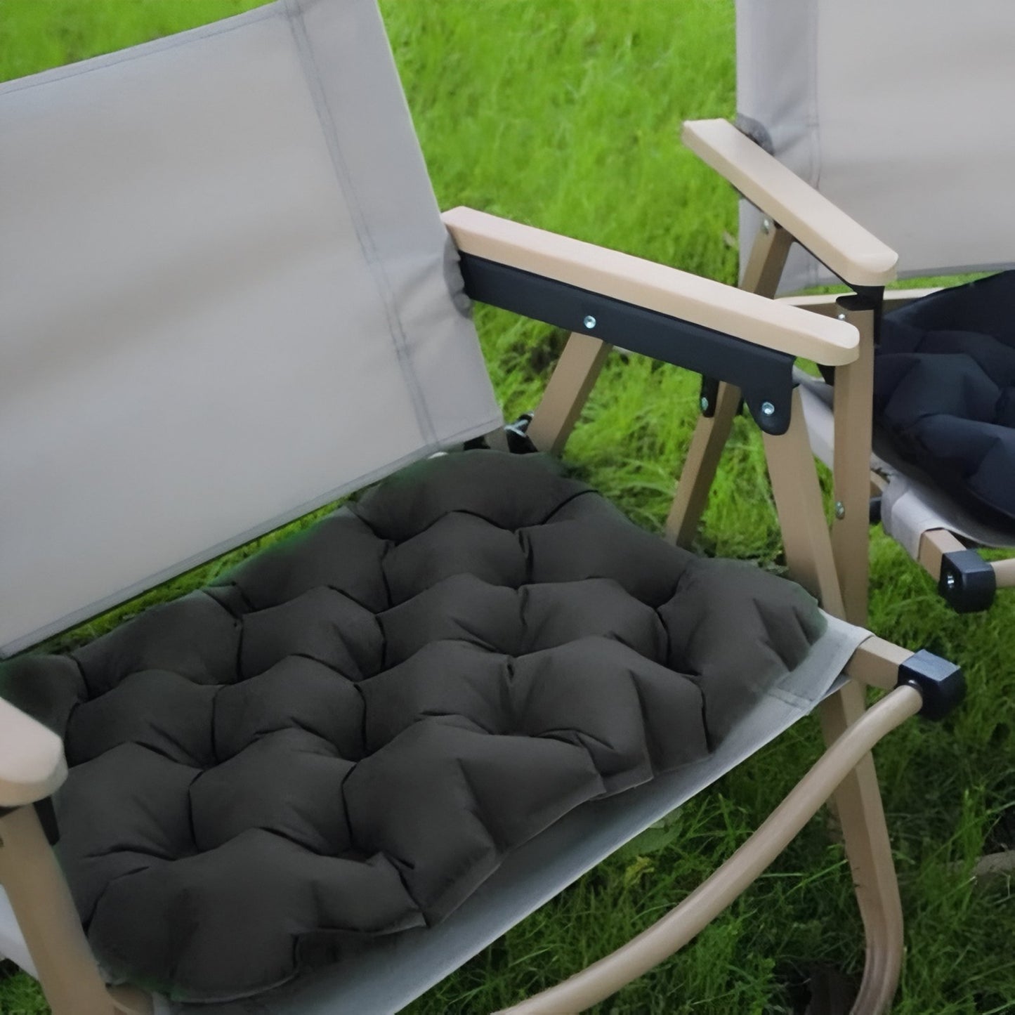 Coussin Assise Gonflable Ultra Léger deux coussins sur chaises - Gris Anthracite
