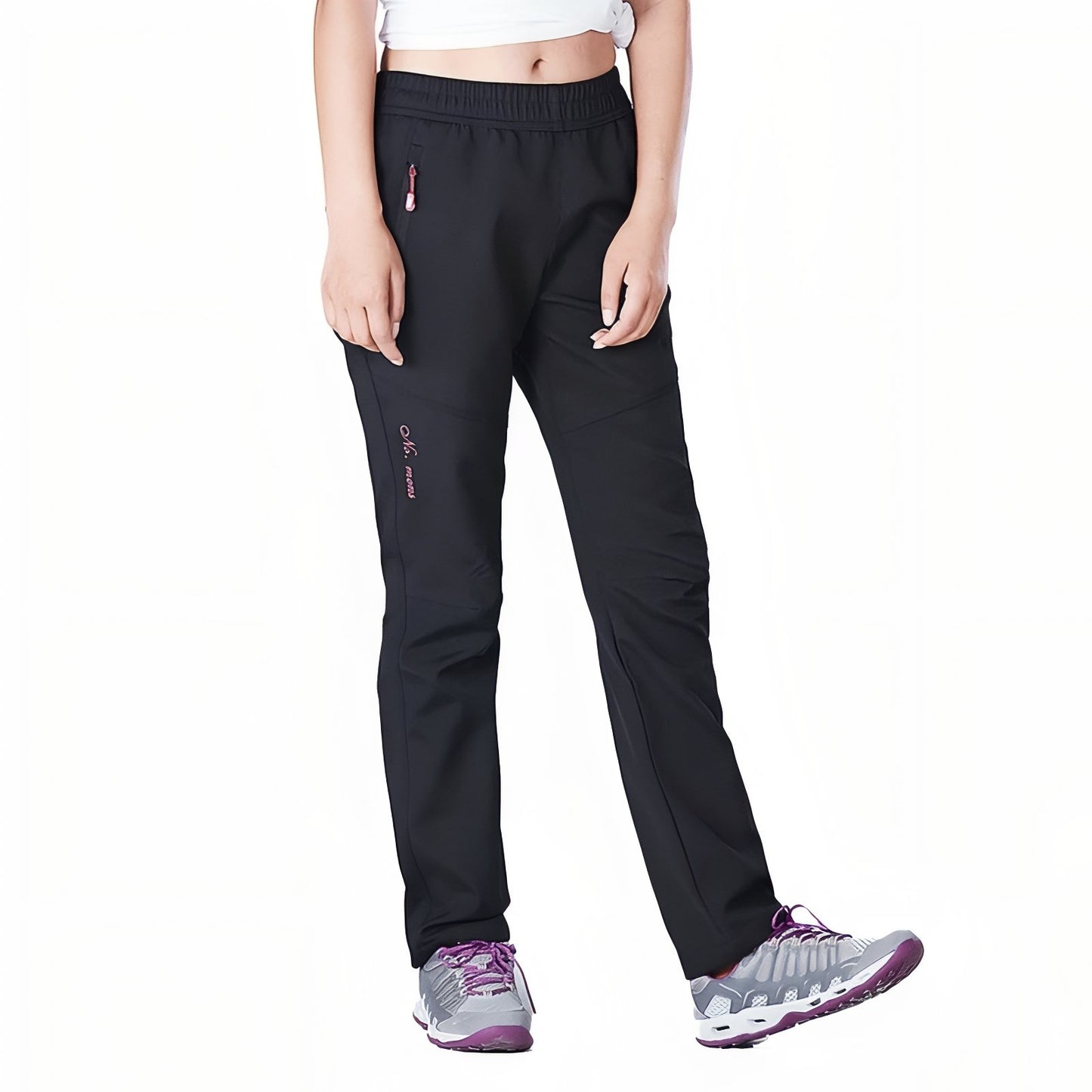 Pantalon Randonnée Taille Élastique - Femme - Noir