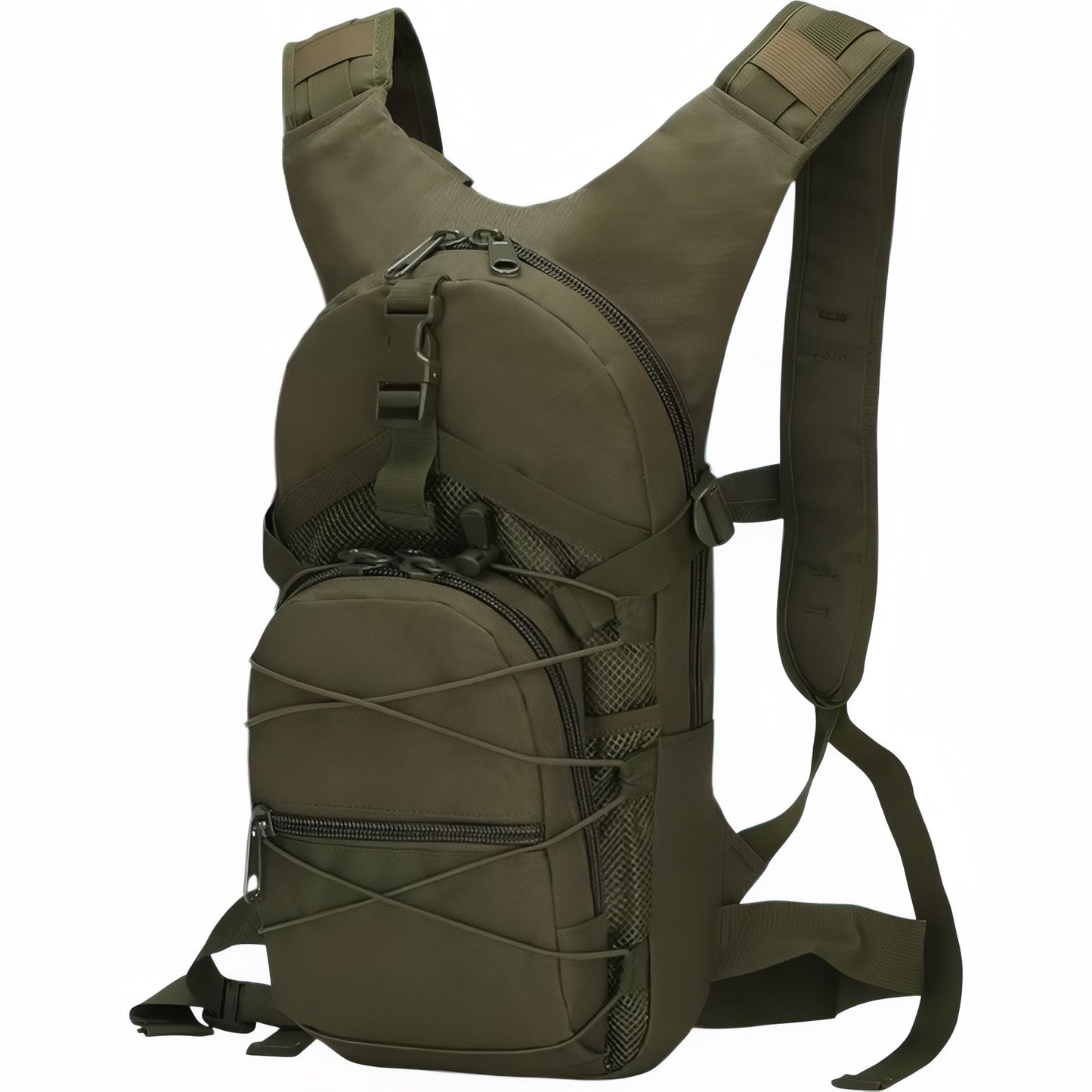 Sac à Dos Militaire 25 Litres gros plan fermeture zippée - Vert Olive - Vert Camouflage - Gris Camouflage - Olive Camouflage - Noir