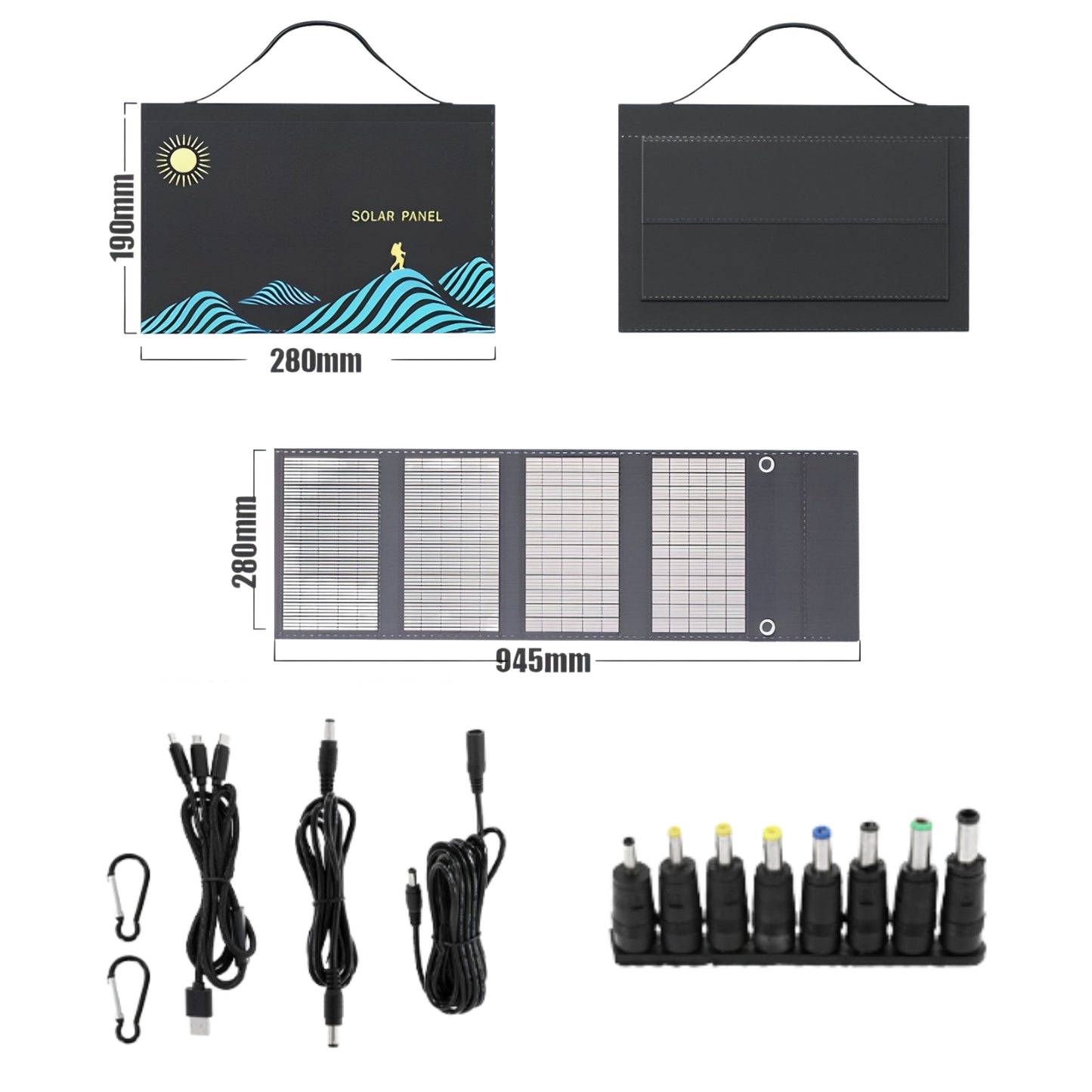 Panneau Solaire Pour Randonnée 30W / 50W - 30W - 4 Panneaux