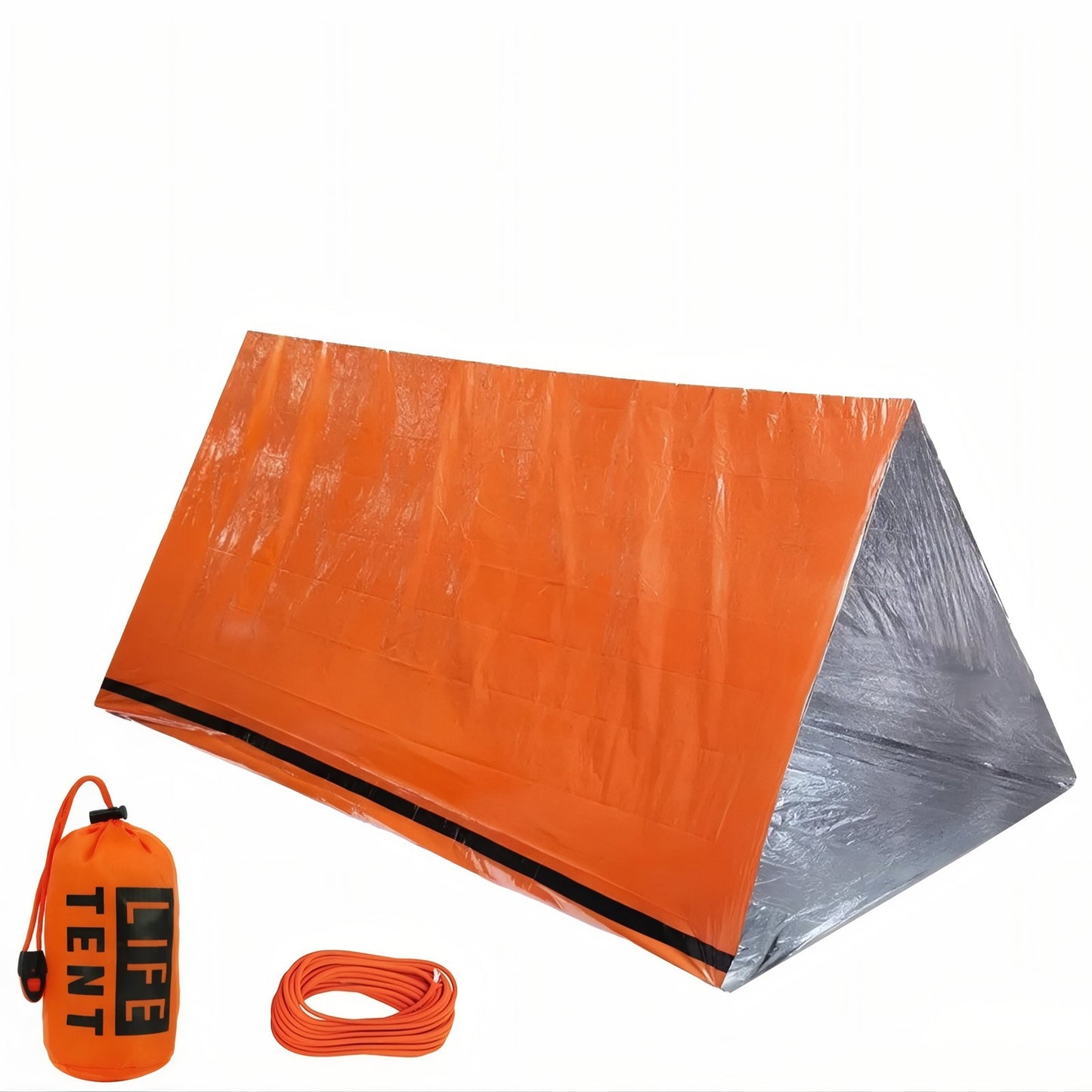Tente Bivouac Survie - Orange et Argent