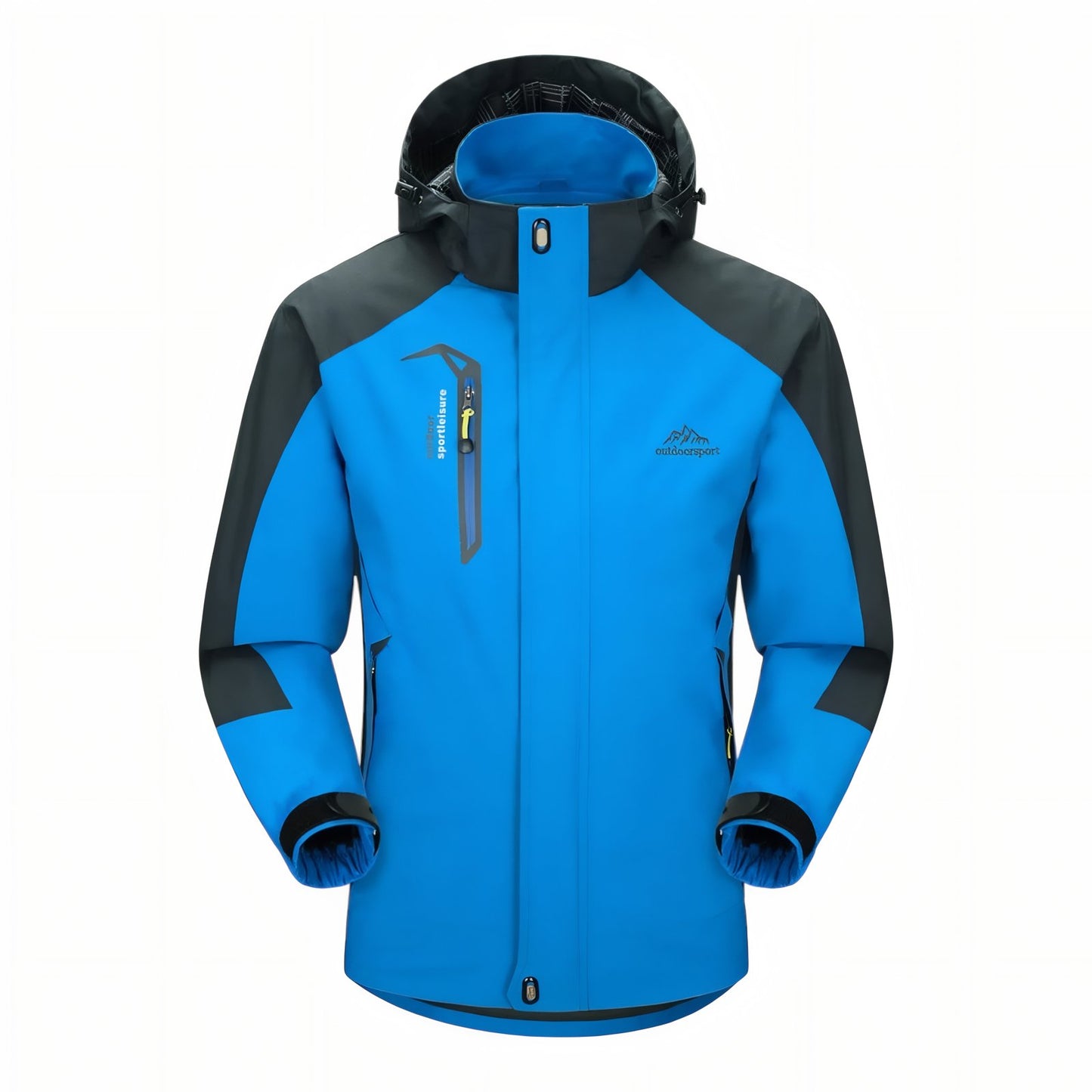 Veste Randonnée Imperméable Respirante Homme - Bleu Ciel et Noir
