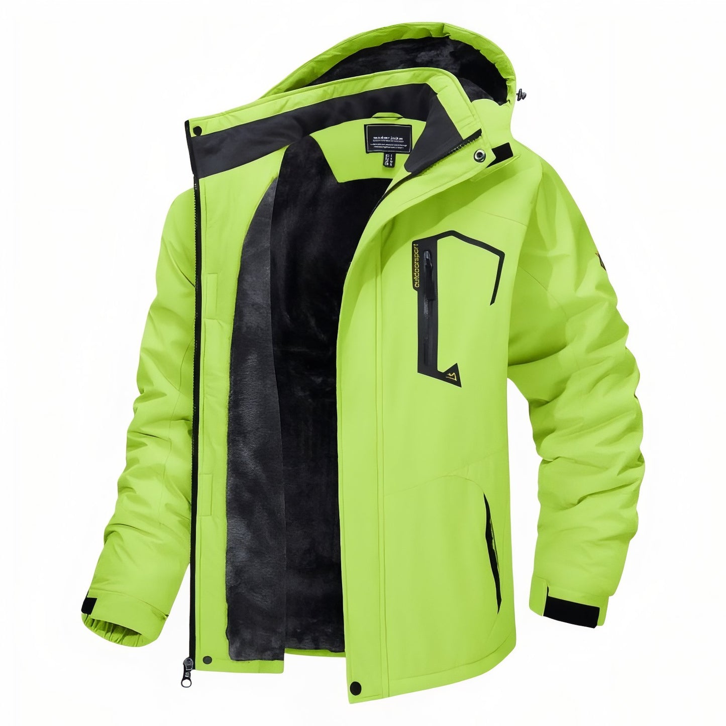 Veste Chaude Randonnée Homme - Vert Fluo