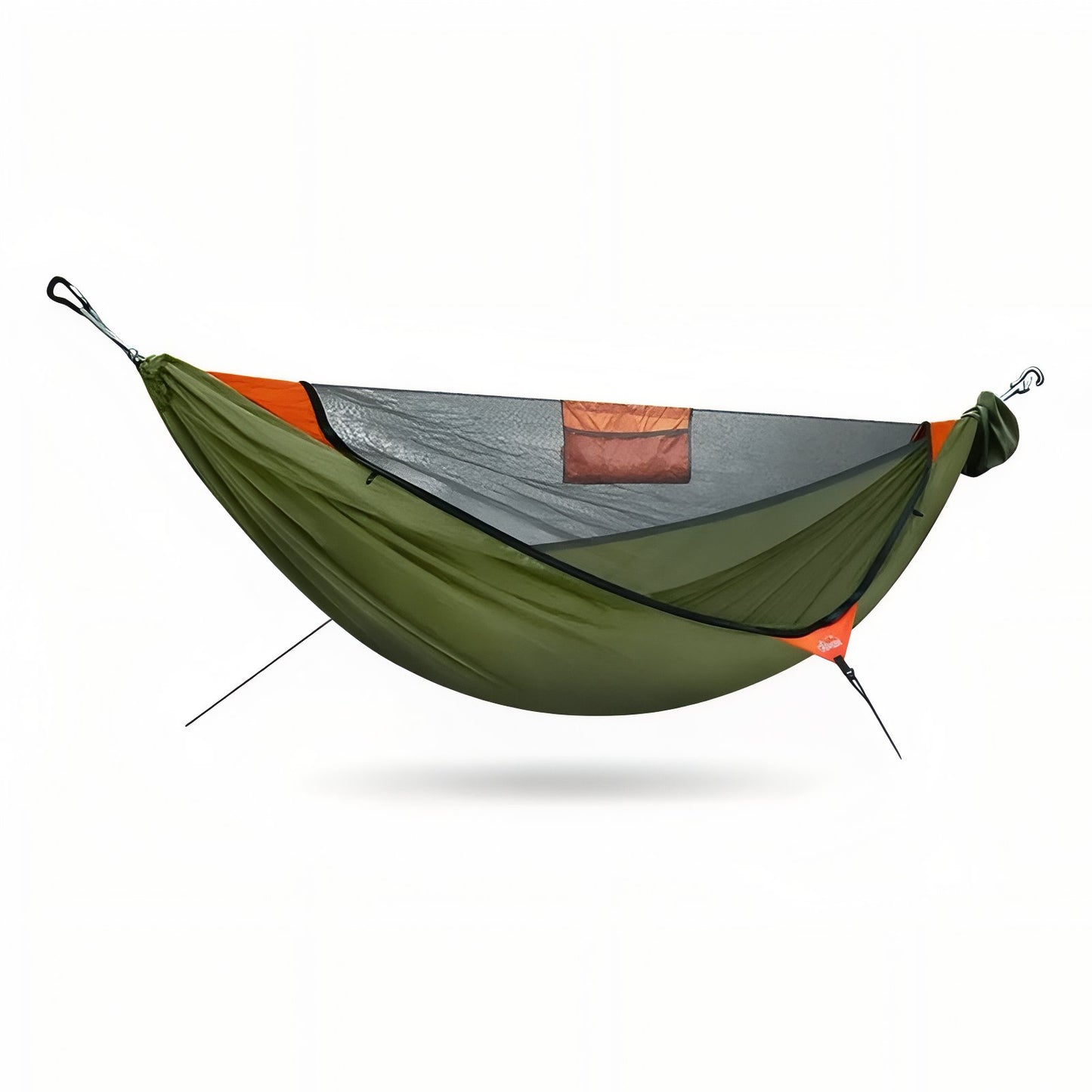 Hamac Moustiquaire Randonnée - Vert Olive et Orange