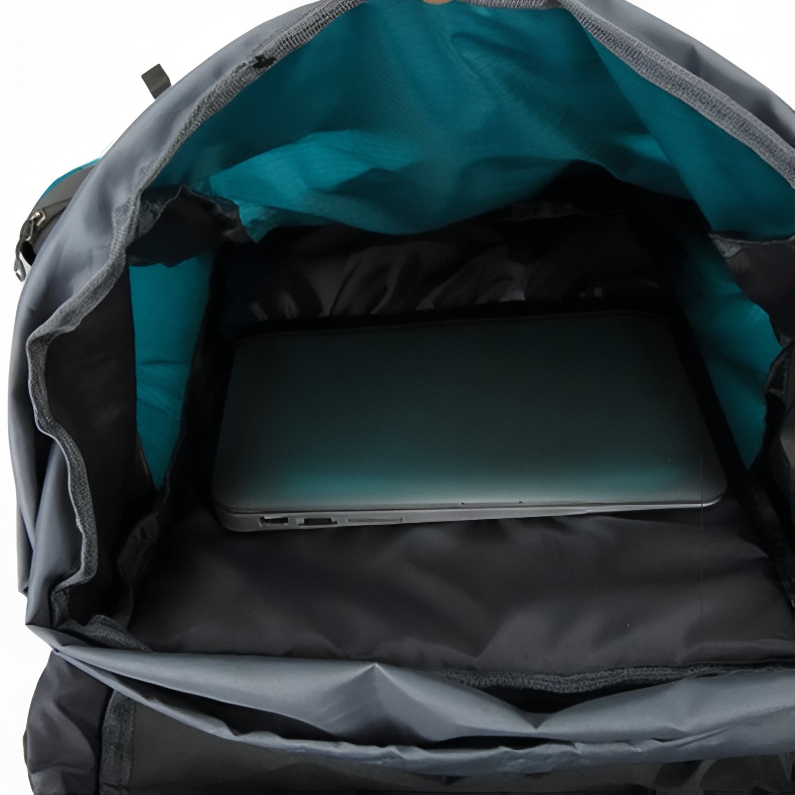 Sac à Dos Rando Avec Protection Pluie 70L compartiment ouvert - Turquoise et Noir - Bleu Marine et Gris - Orange et Gris - Noir et Orange