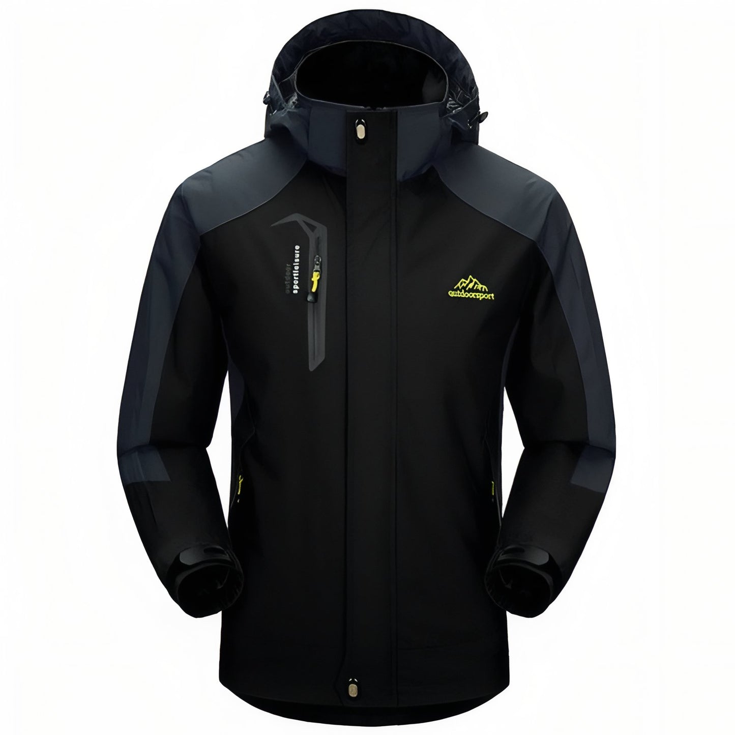 Veste Randonnée Imperméable Respirante Homme - Noir et Jaune