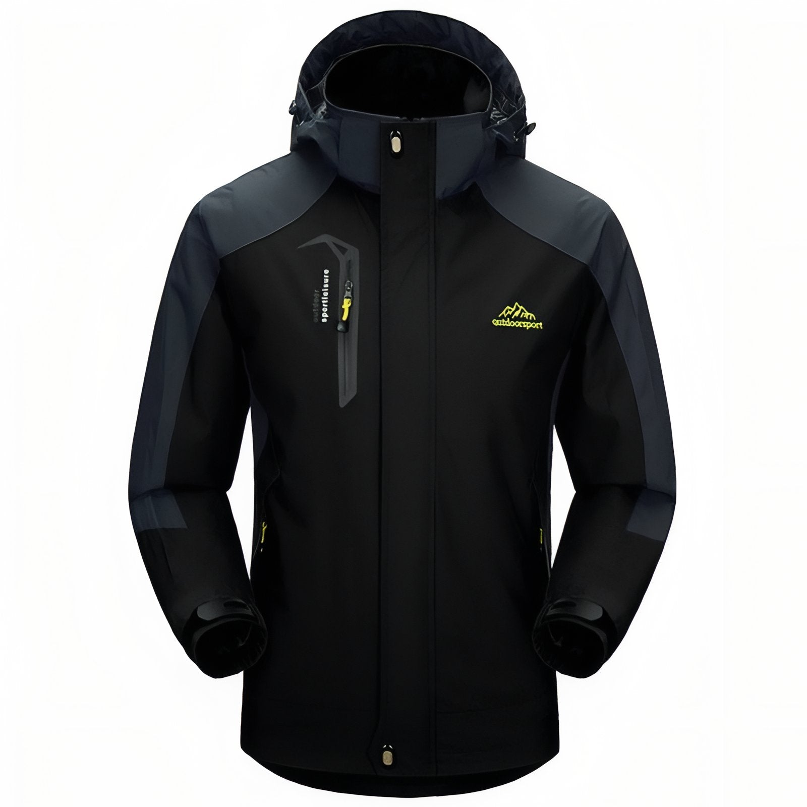Veste Randonnée Imperméable Respirante Homme - Noir et Jaune