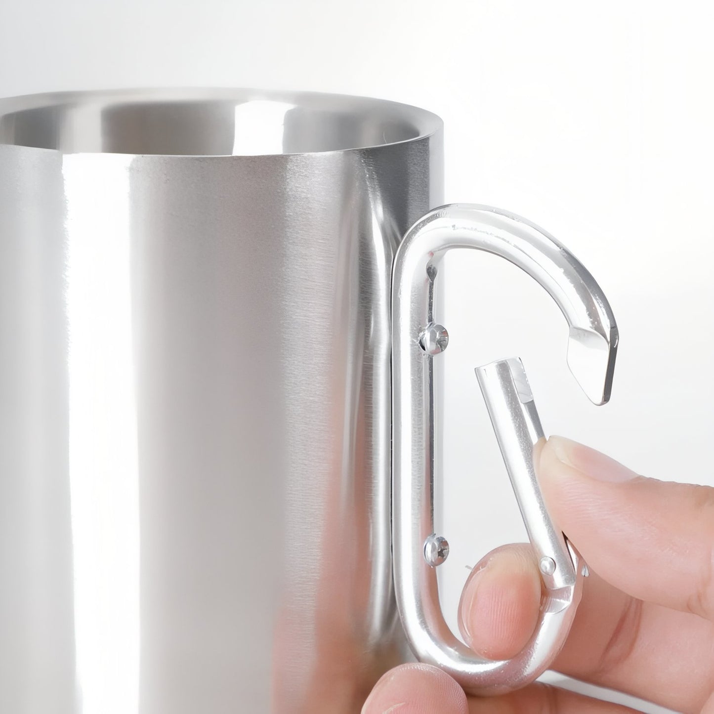 Tasse Inox Mousqueton gros plan mousqueton - Gris