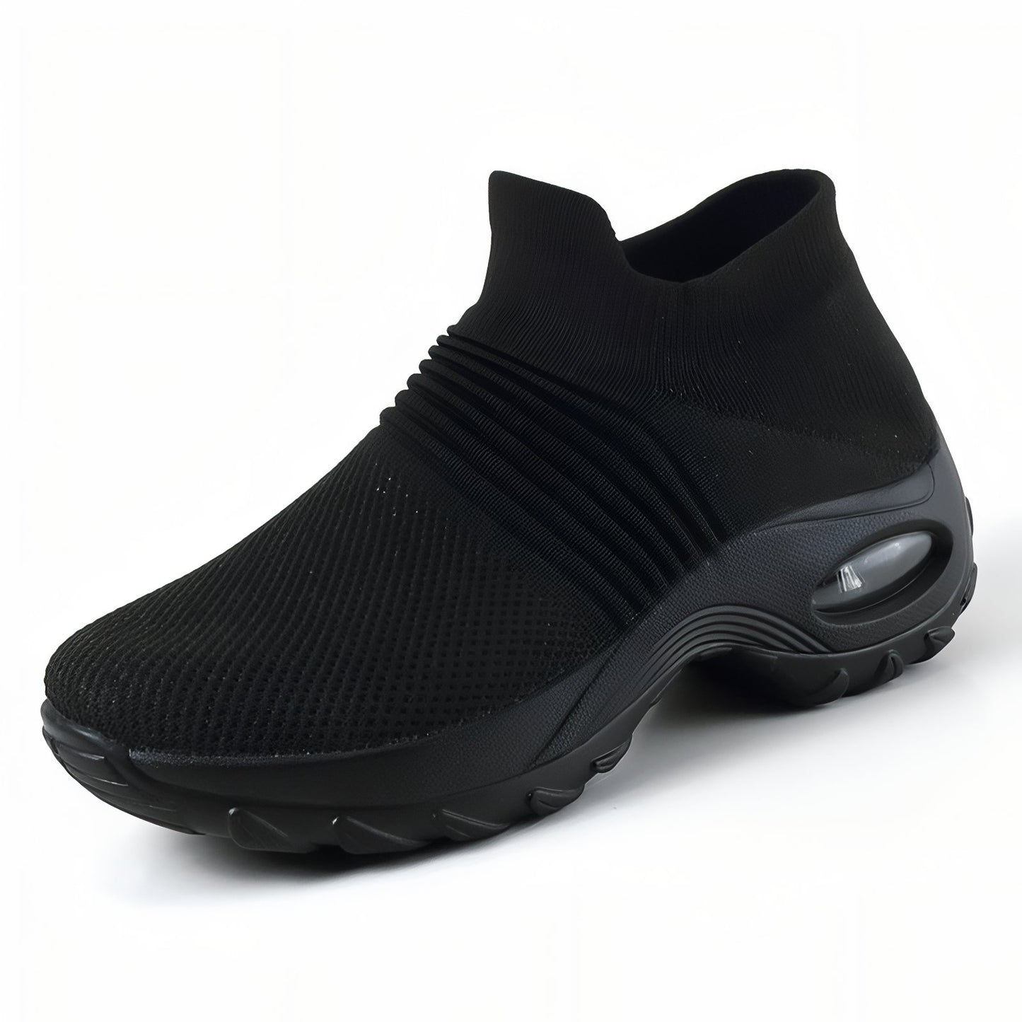 Basket de Marche Femme Sans Lacet - Noir