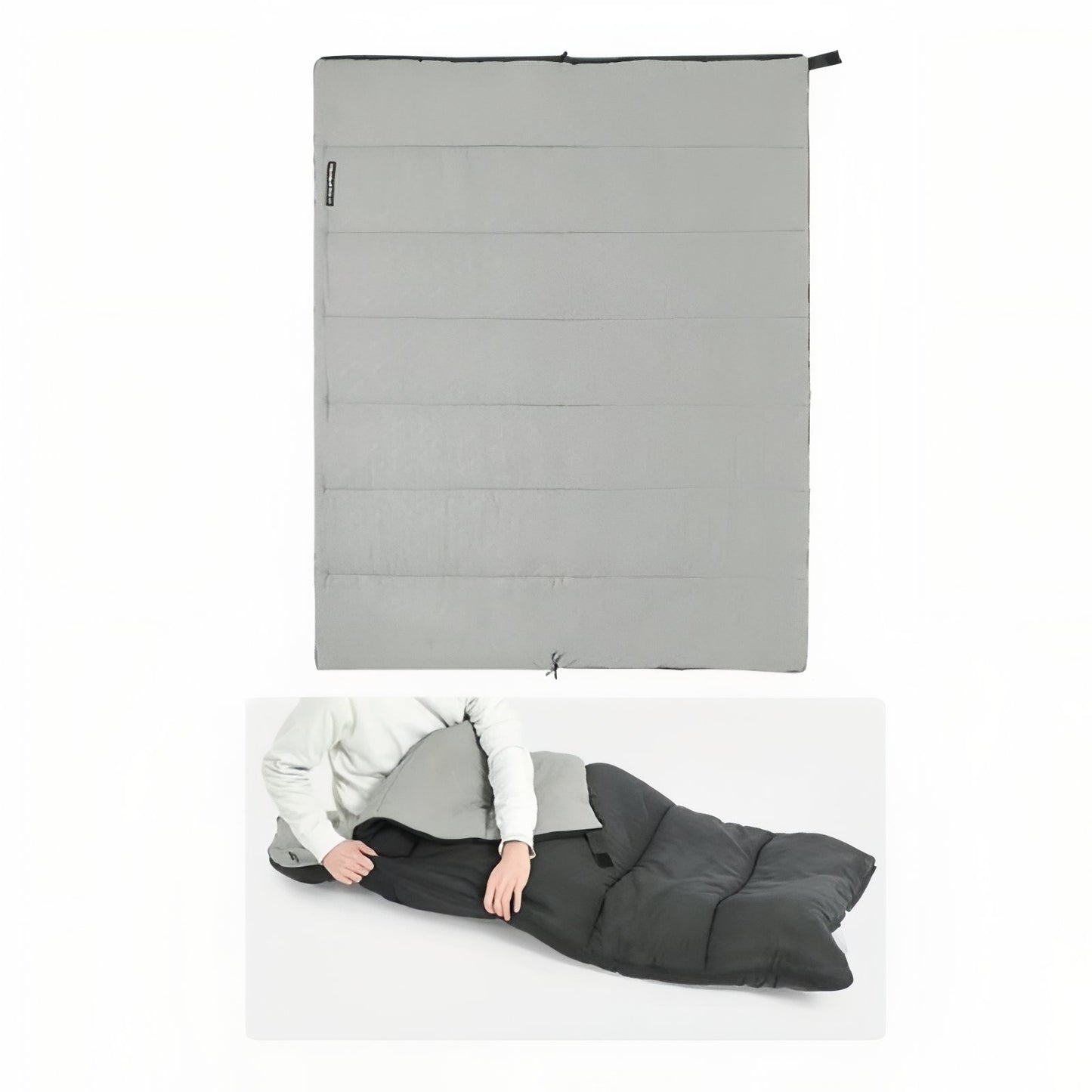 Sac De Couchage Été Léger & Compact mise en situation portée - Vert Olive - Bleu Foncé - Gris Foncé