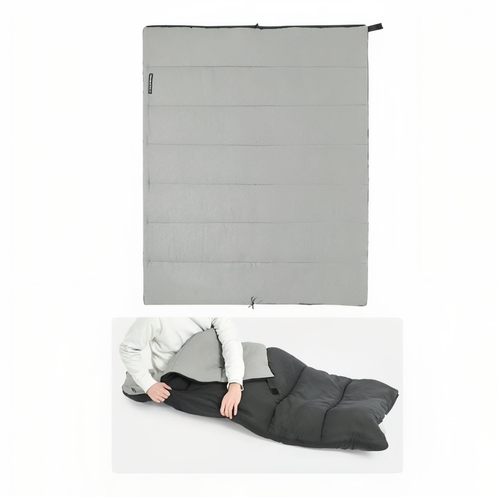 Sac De Couchage Été Léger & Compact mise en situation portée - Vert Olive - Bleu Foncé - Gris Foncé