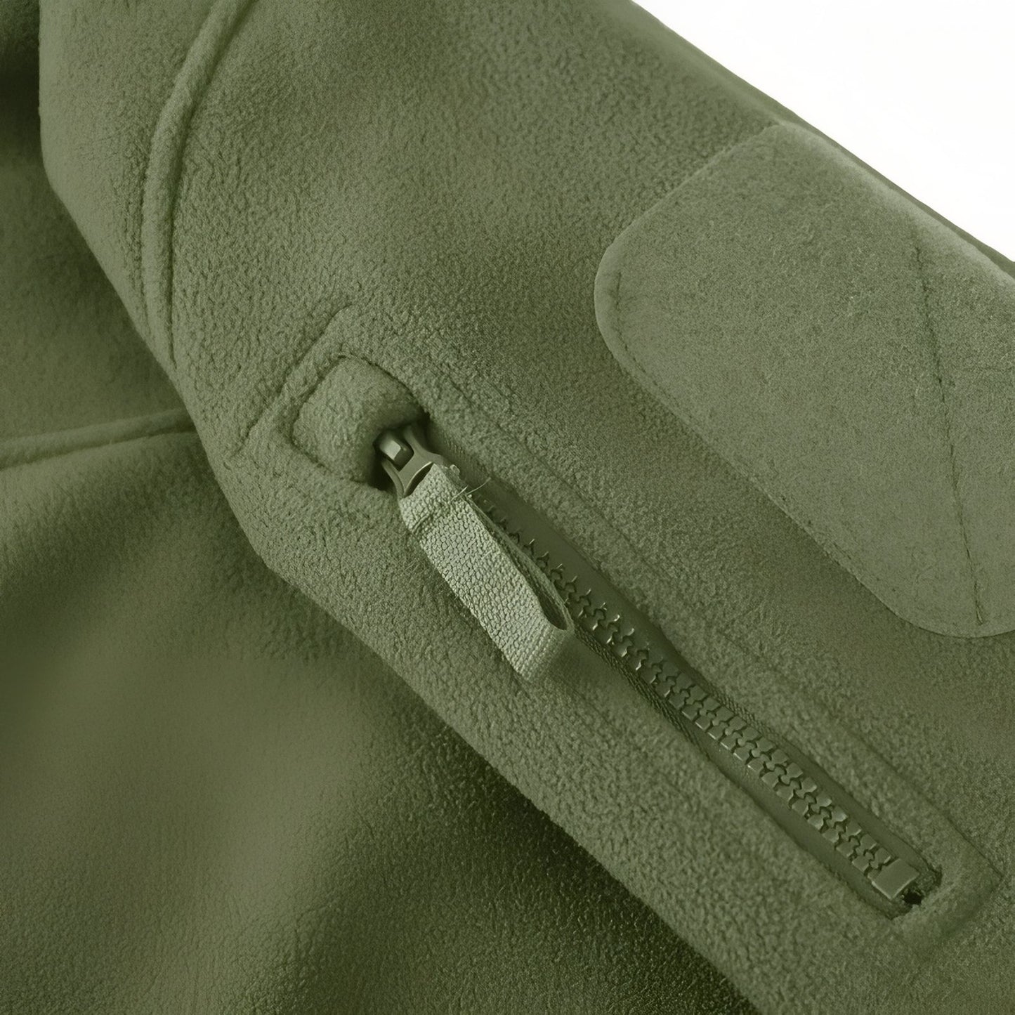 Veste Militaire Polaire gros plan fermeture zippée - Vert Olive - Bleu Marine - Noir - Gris Anthracite