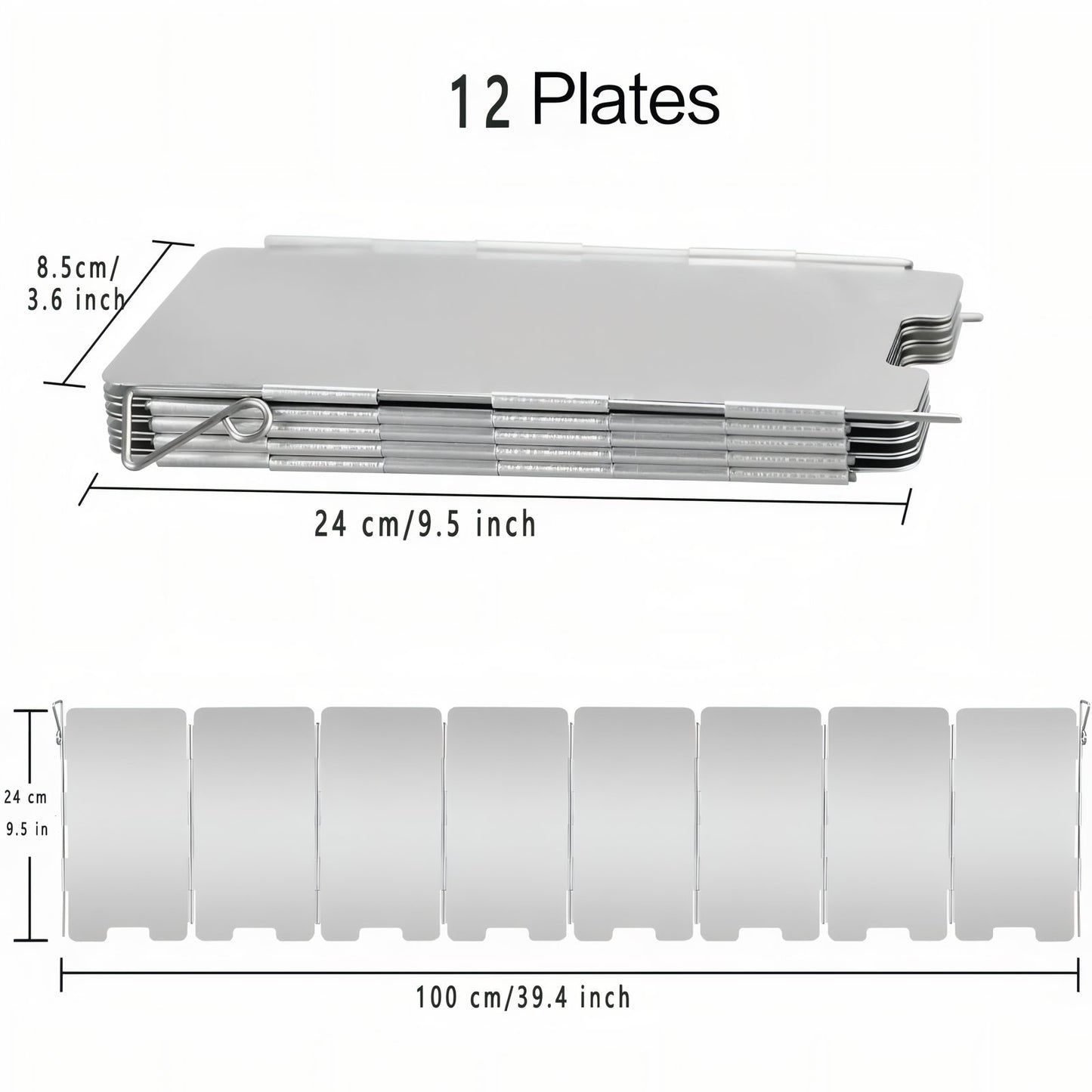 Pare-Vent Pour Réchaud guide des dimensions - 9 plates - 10 plates - 12 plates