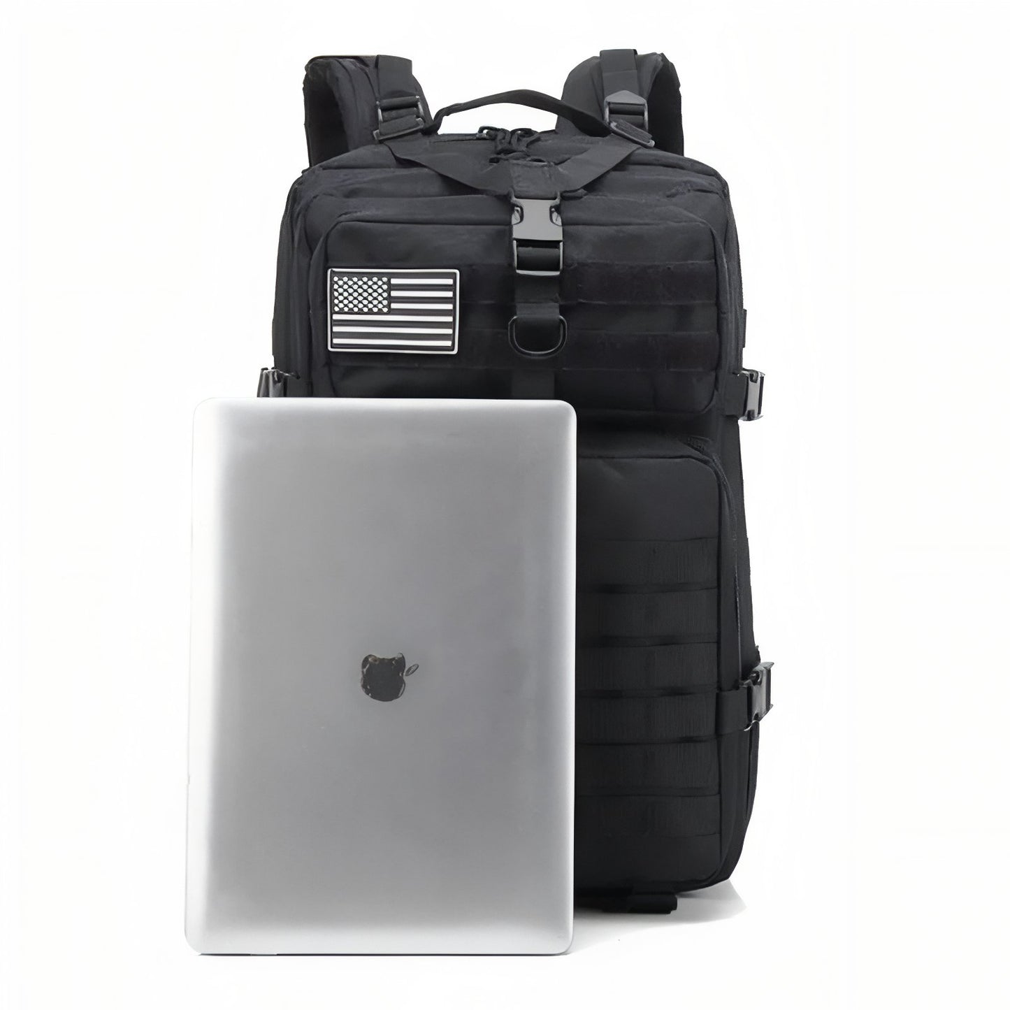 Sac à Dos Randonnée Militaire portée avec ordinateur - Beige - Noir - Vert