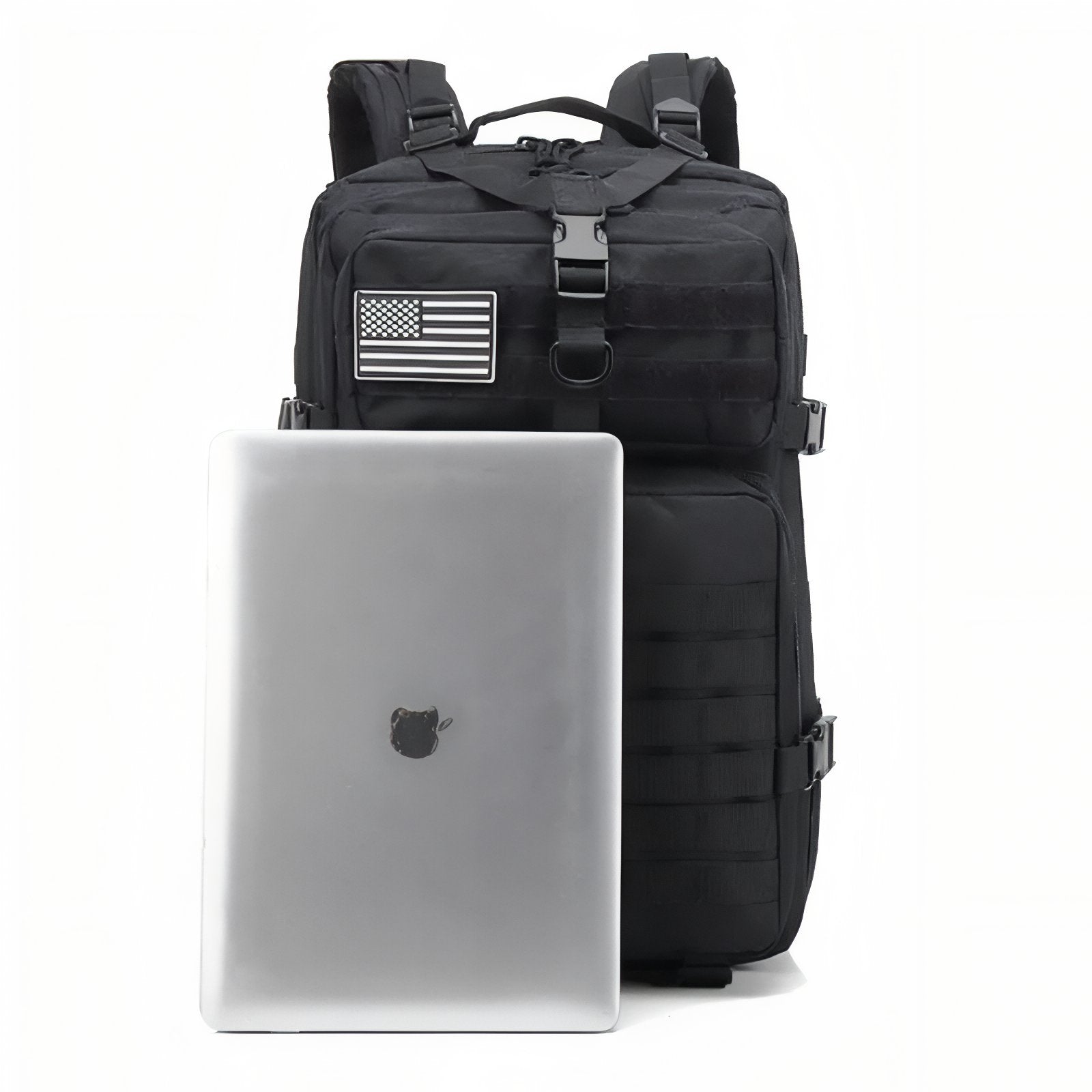 Sac à Dos Randonnée Militaire portée avec ordinateur - Beige - Noir - Vert