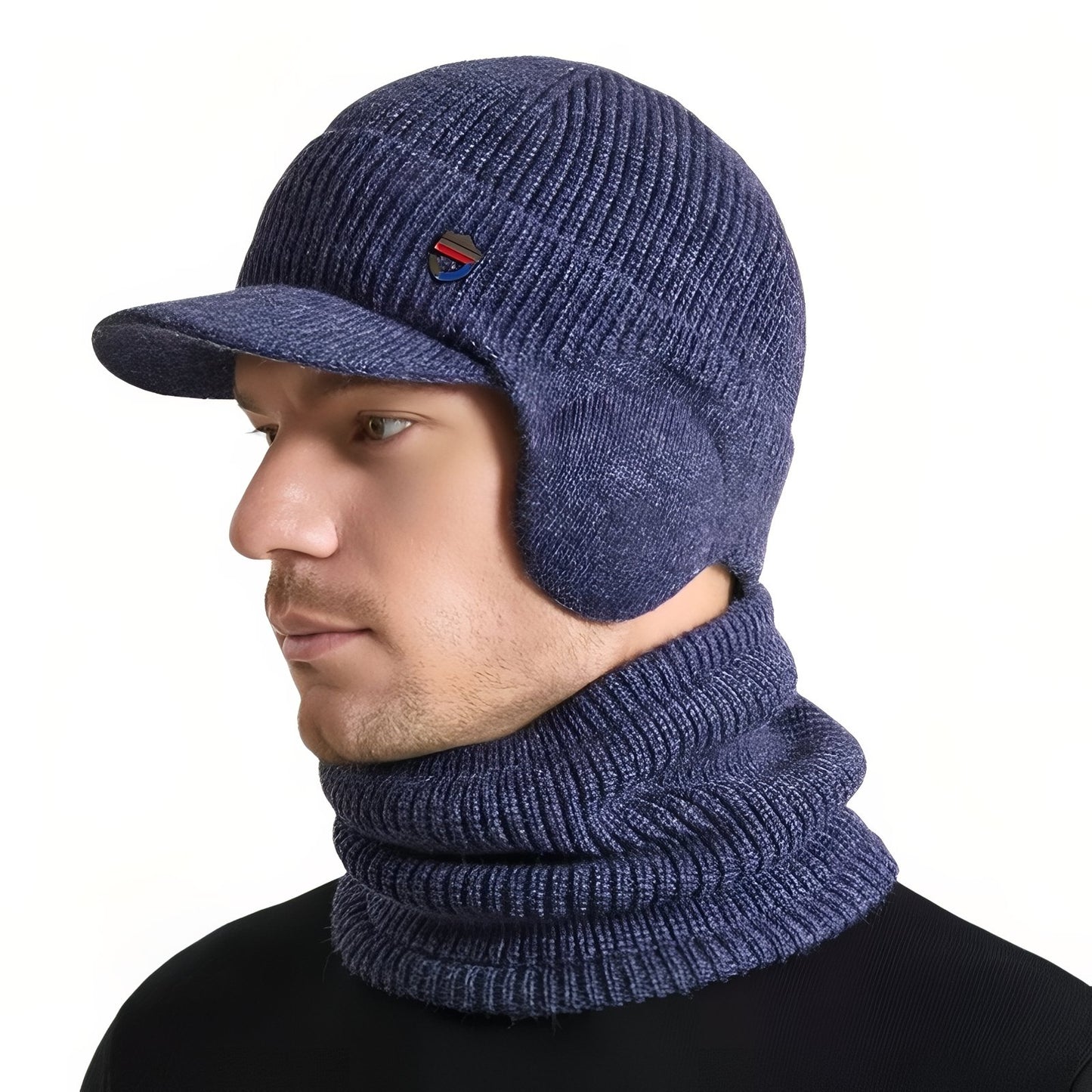 Casquette Cagoule Hiver Homme - Bleu - 55-60cm