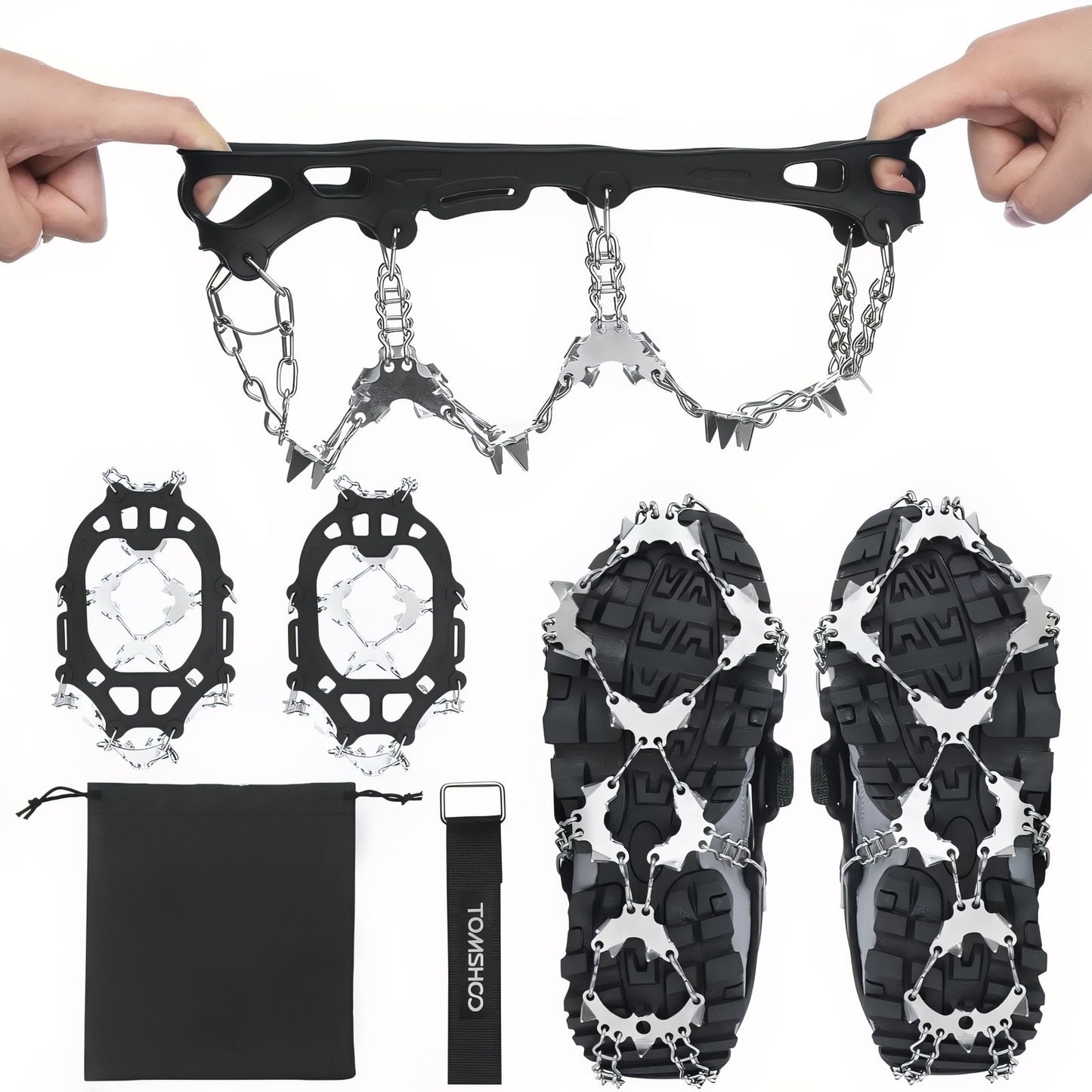 Crampons Glace Randonnée 32 Dents mise en situation avec accessoires - 36-40 - 40-44 - 44-47