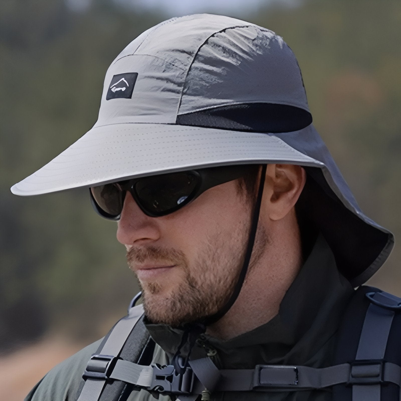 Chapeau Léger Randonnée Protection Nuque - Gris Clair - 55-58cm