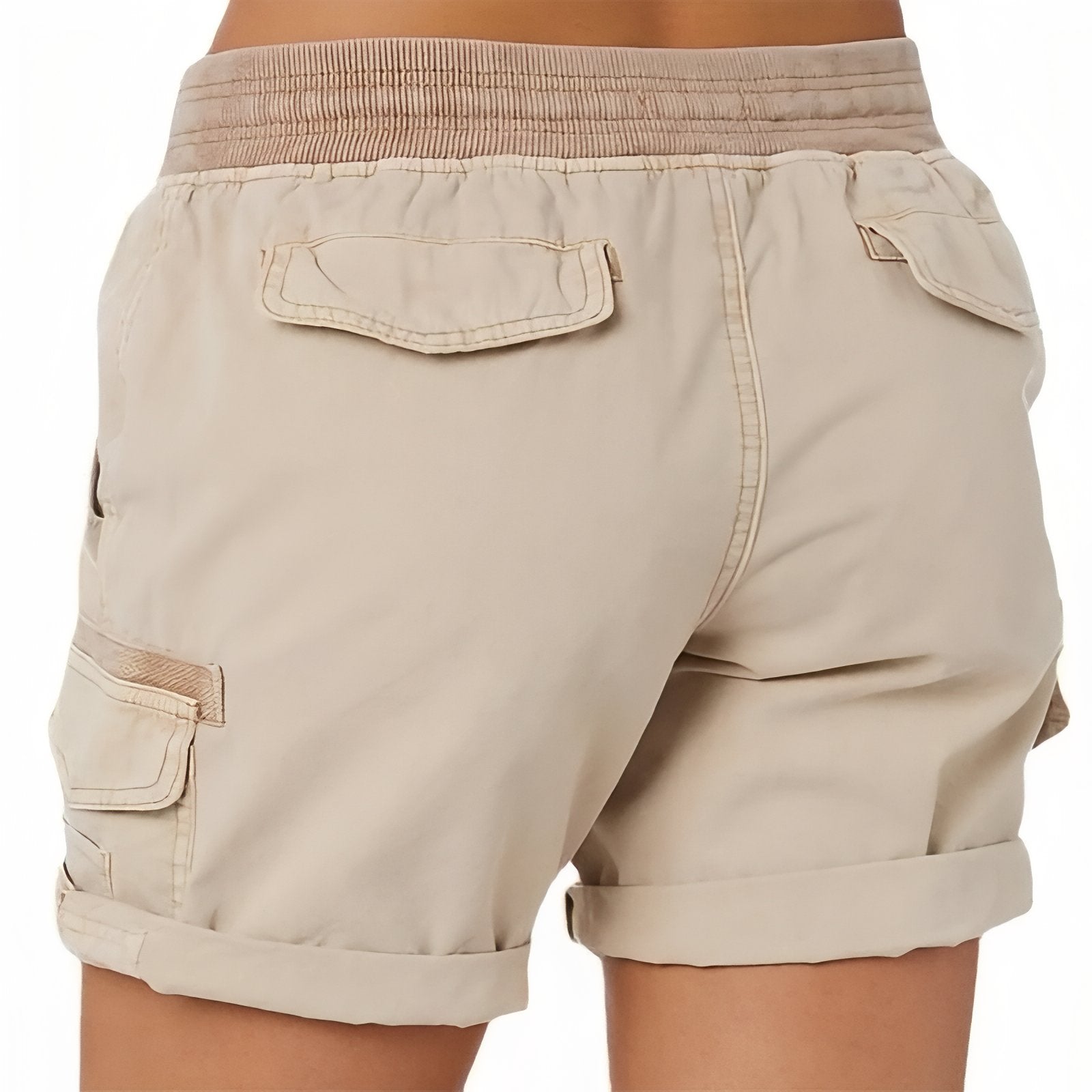 Bermuda Femme Randonnée Queen détail arrière poches - Beige - Noir - Gris Clair - Terracotta - Vert Armée - Vert Clair - Bleu Marine