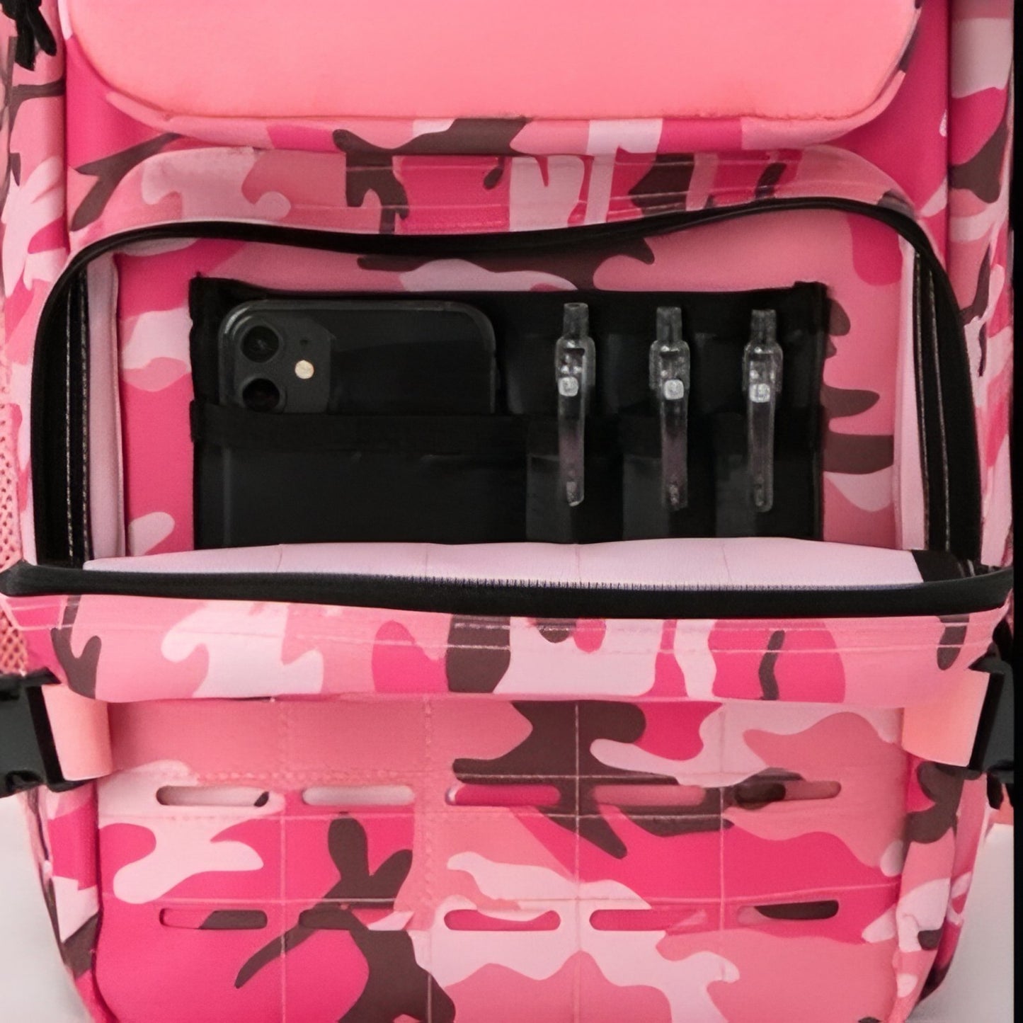 Sac à Dos Camouflage Rose 25L compartiment ouvert - Rose