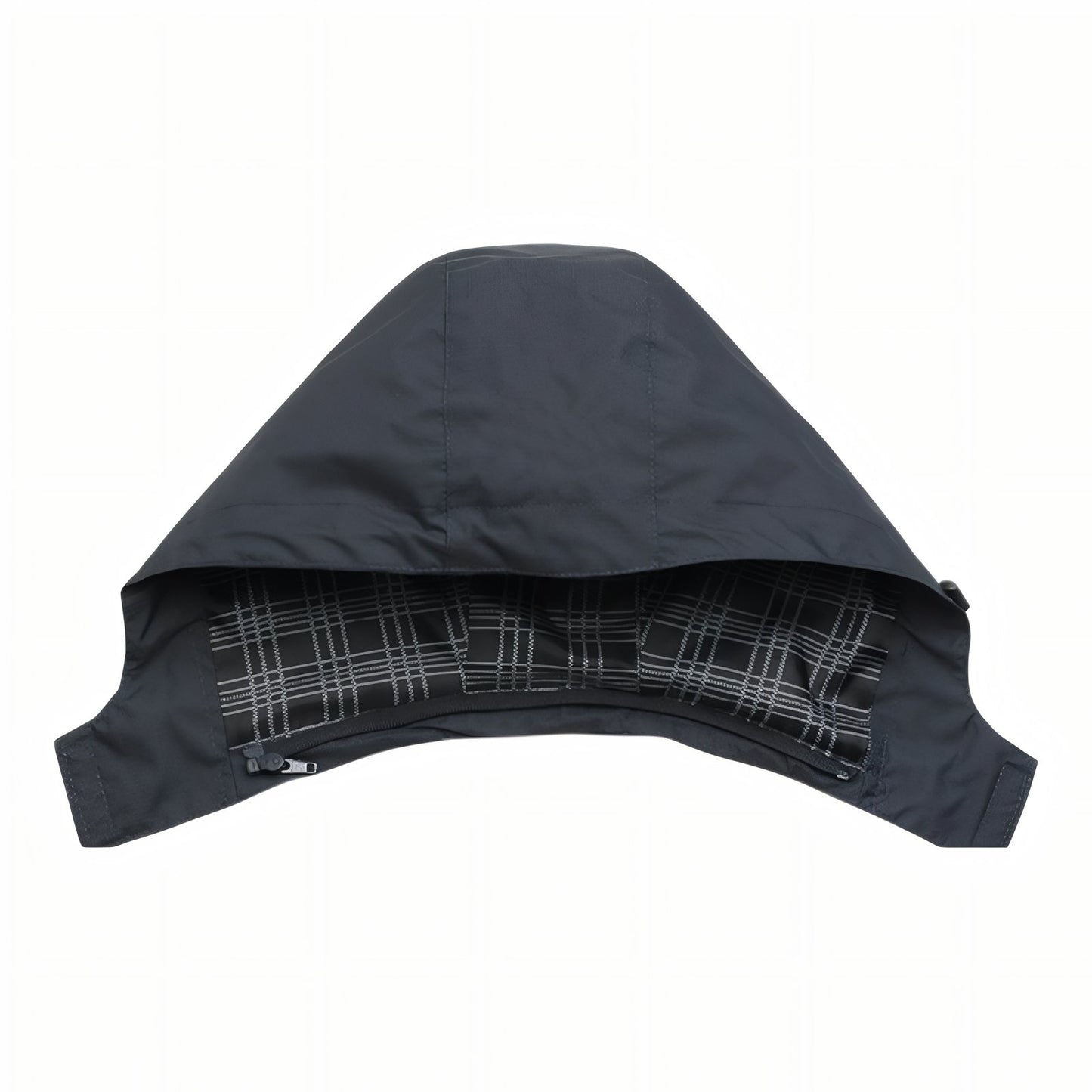 Veste Randonnée Imperméable Respirante Homme gros plan intérieur capuche - Bleu Ciel et Noir - Rouge et Noir - Vert Olive et Noir - Bleu Marine et Noir - Noir et Jaune