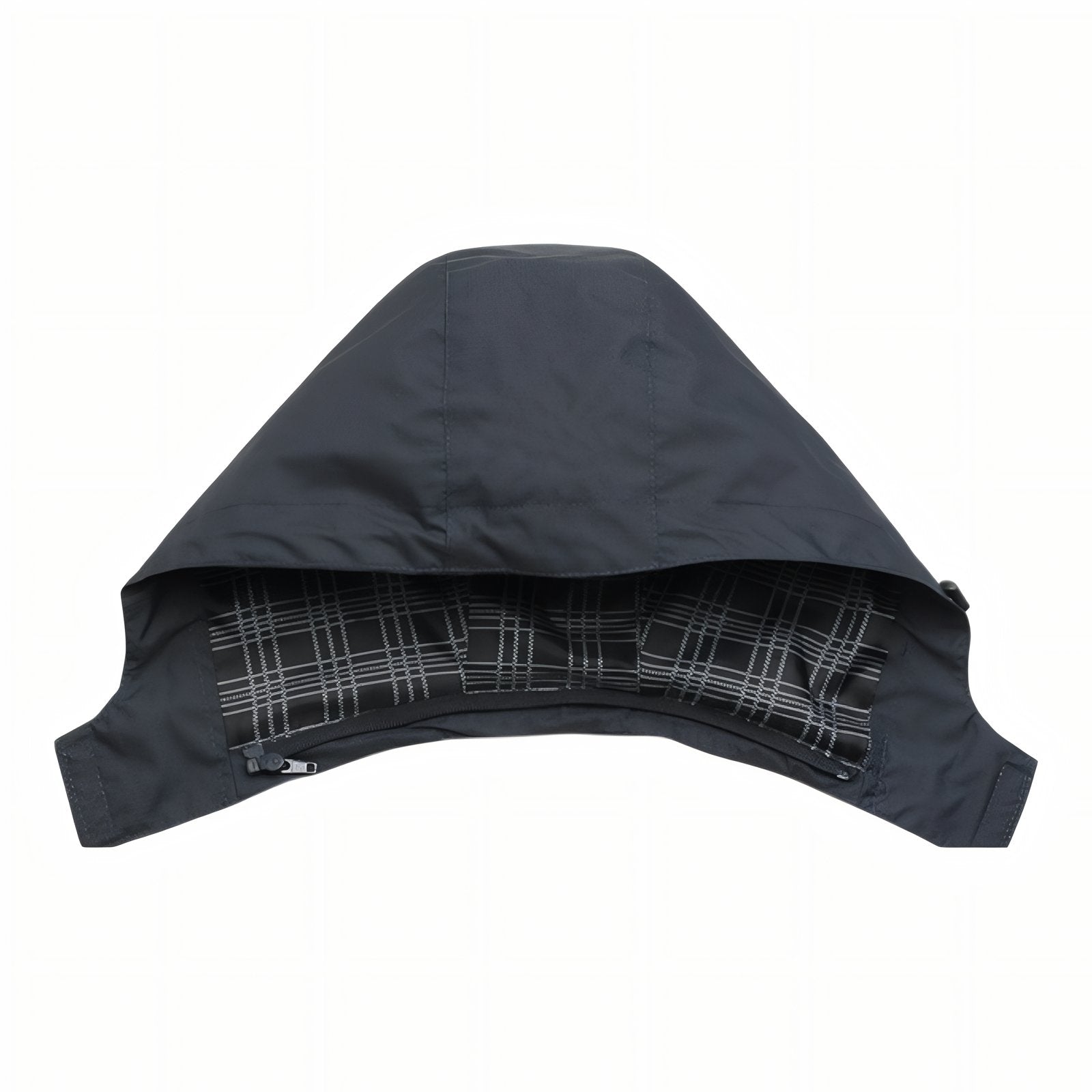 Veste Randonnée Imperméable Respirante Homme gros plan intérieur capuche - Bleu Ciel et Noir - Rouge et Noir - Vert Olive et Noir - Bleu Marine et Noir - Noir et Jaune