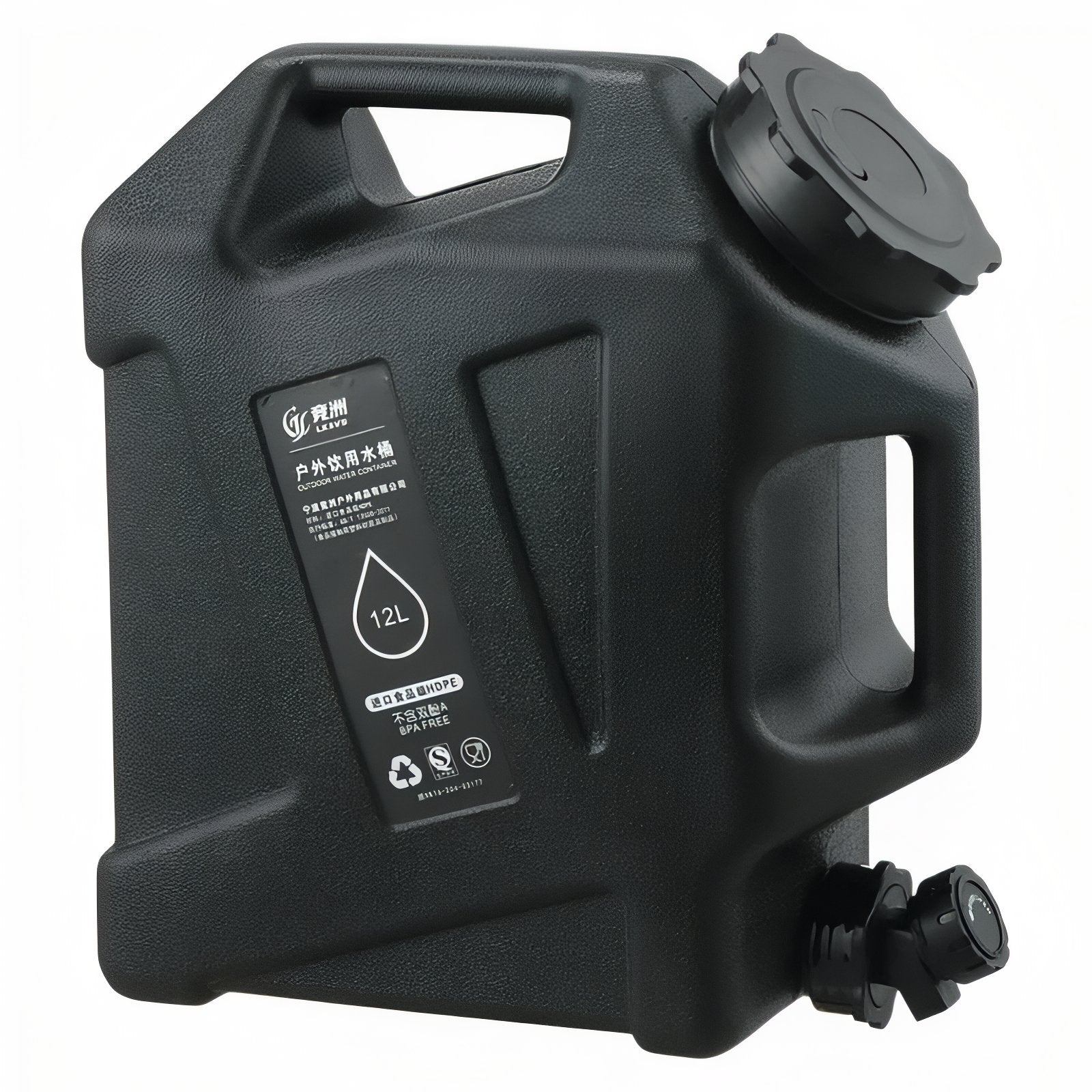 Jerrican Eau Camping 12L - Noir Mat