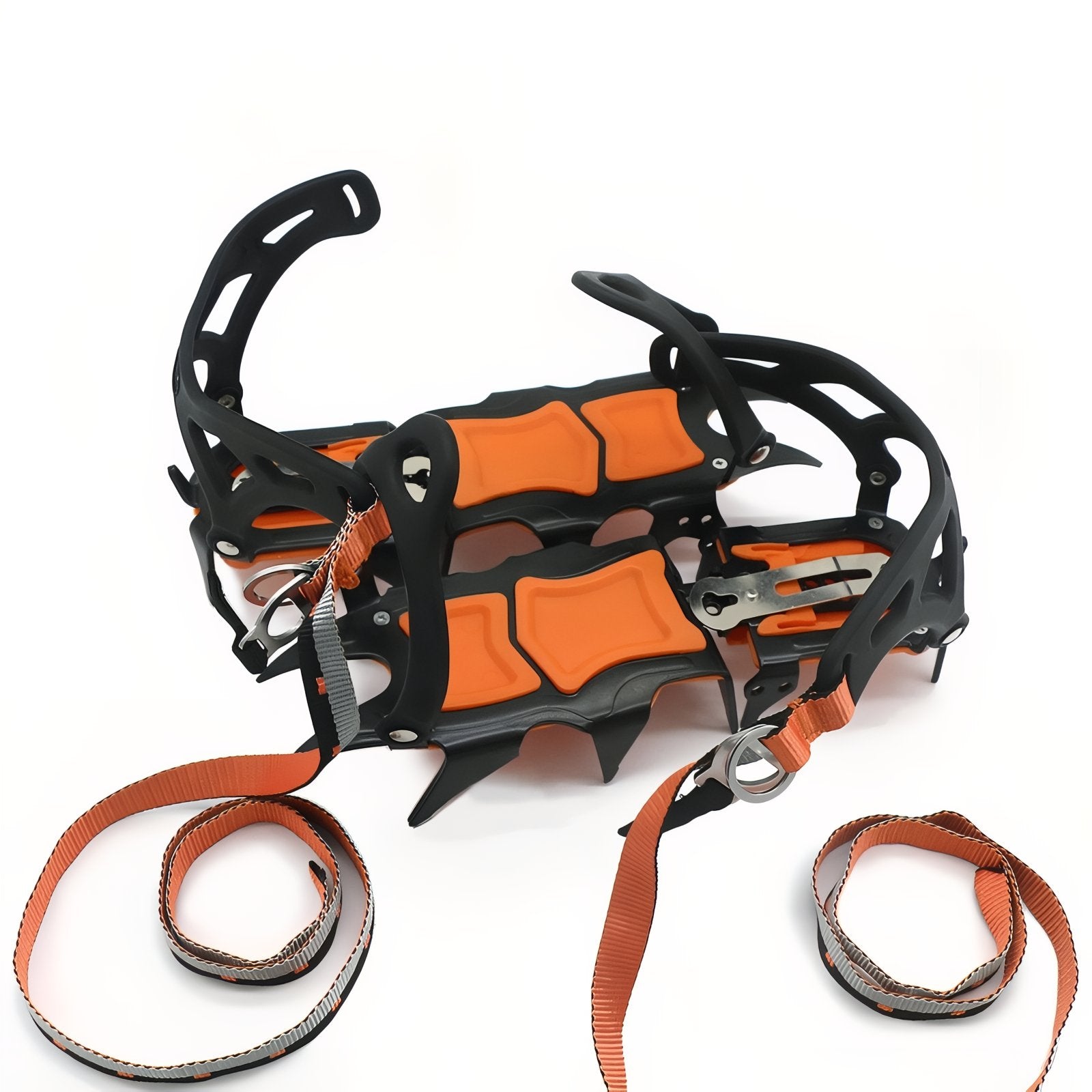 Crampons À Neige Randonnée détail des sangles - Orange