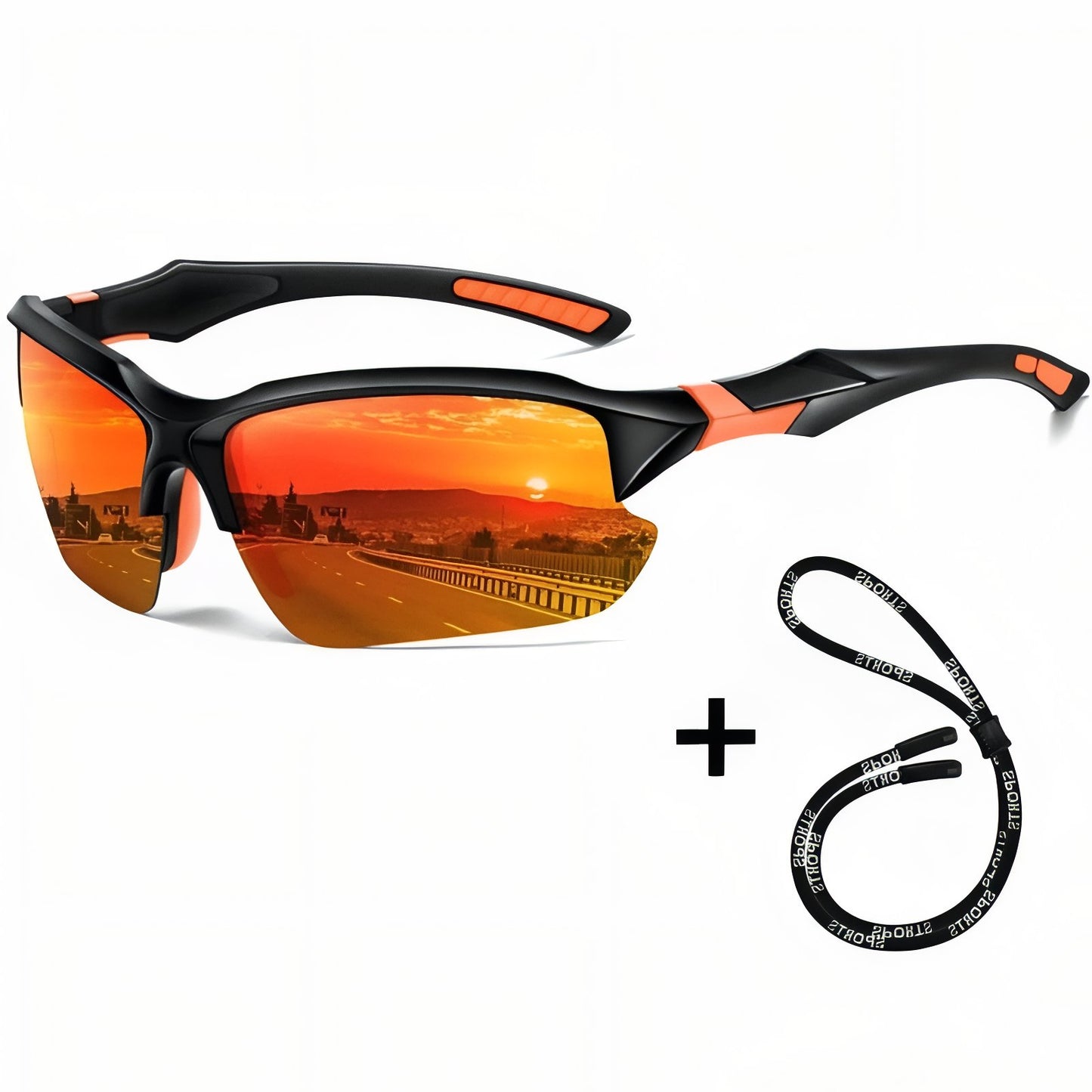 Lunette Randonnée Polarisée - Orange et Noir