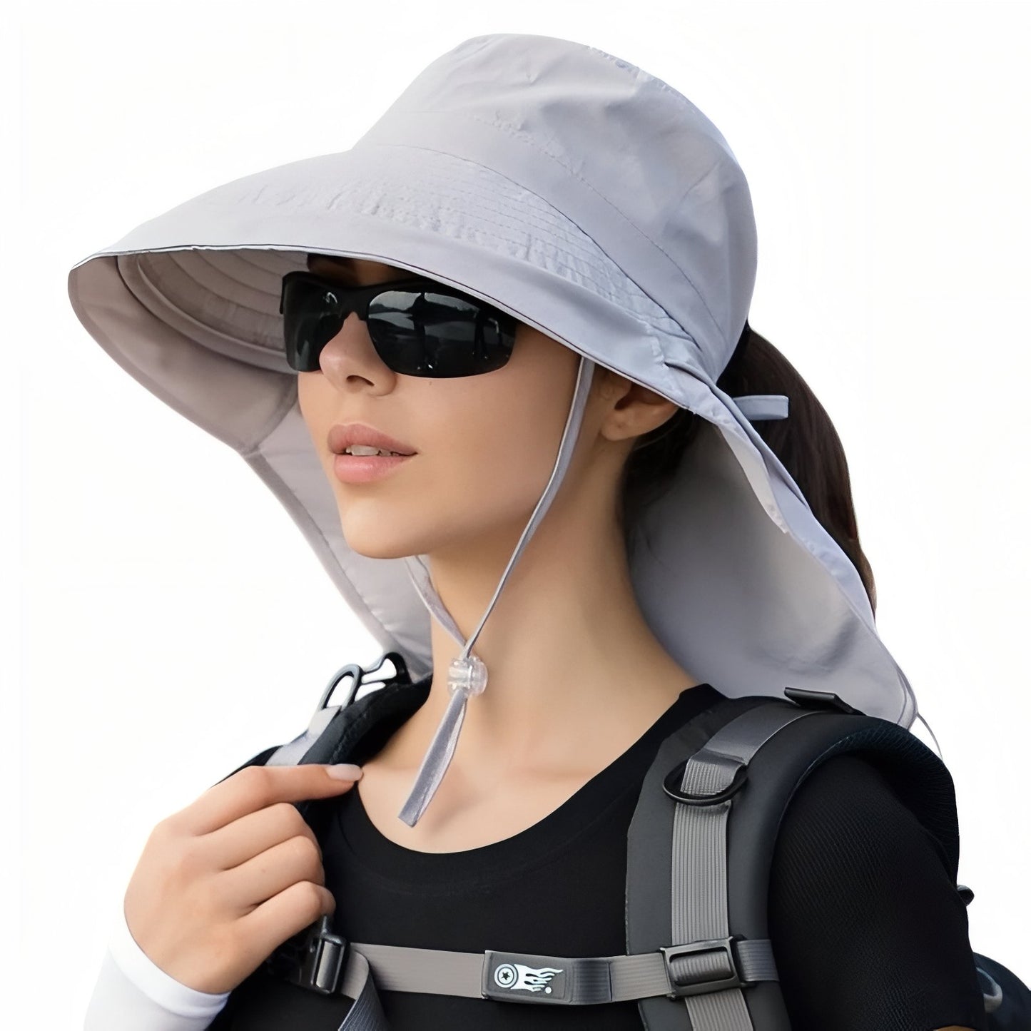 Chapeau Soleil Randonnée Femme - Gris Clair - 56-58cm