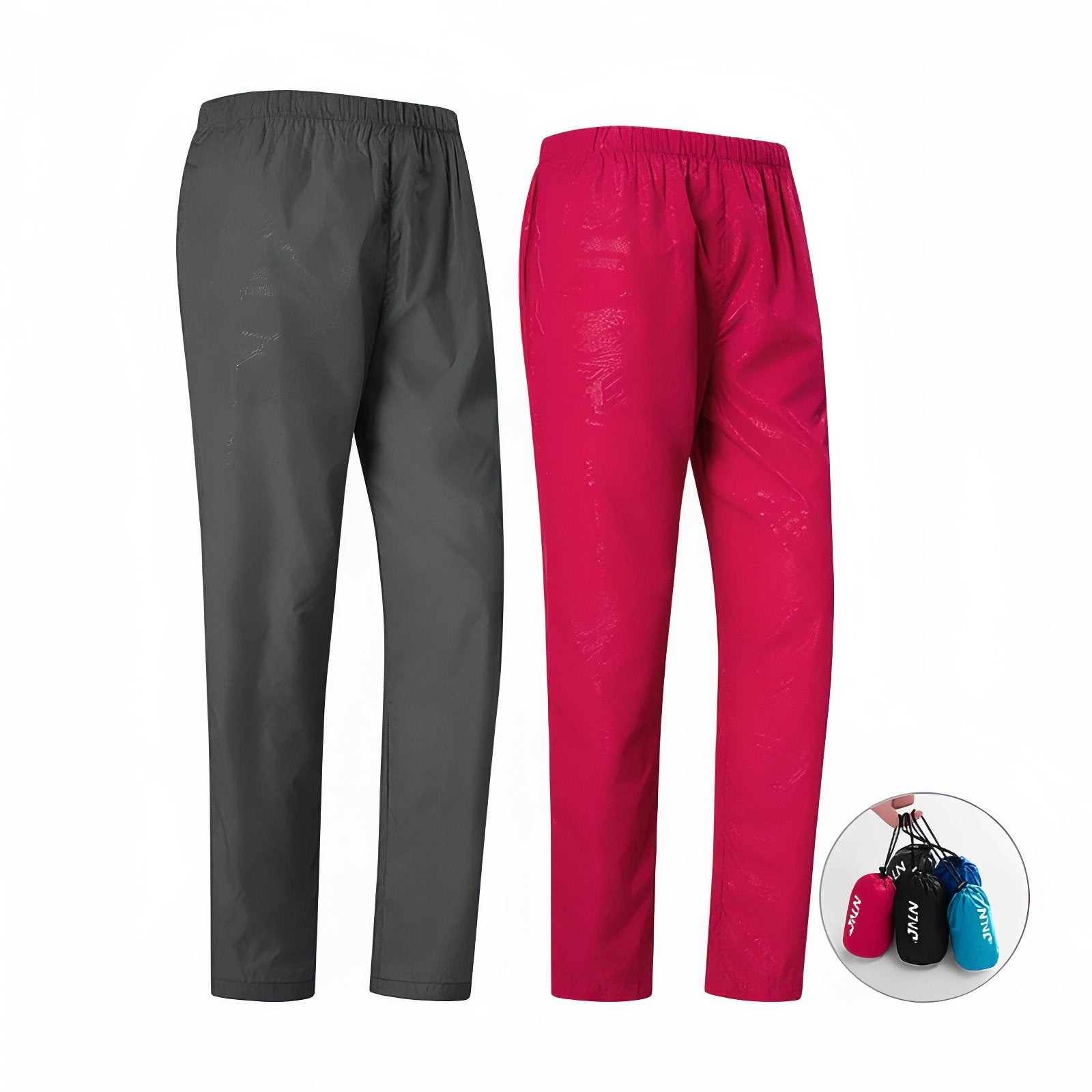 Pantalon Étanche Randonnée deux pantalons alignés - Gris Foncé - Noir - Bleu Ciel - Turquoise - Rouge