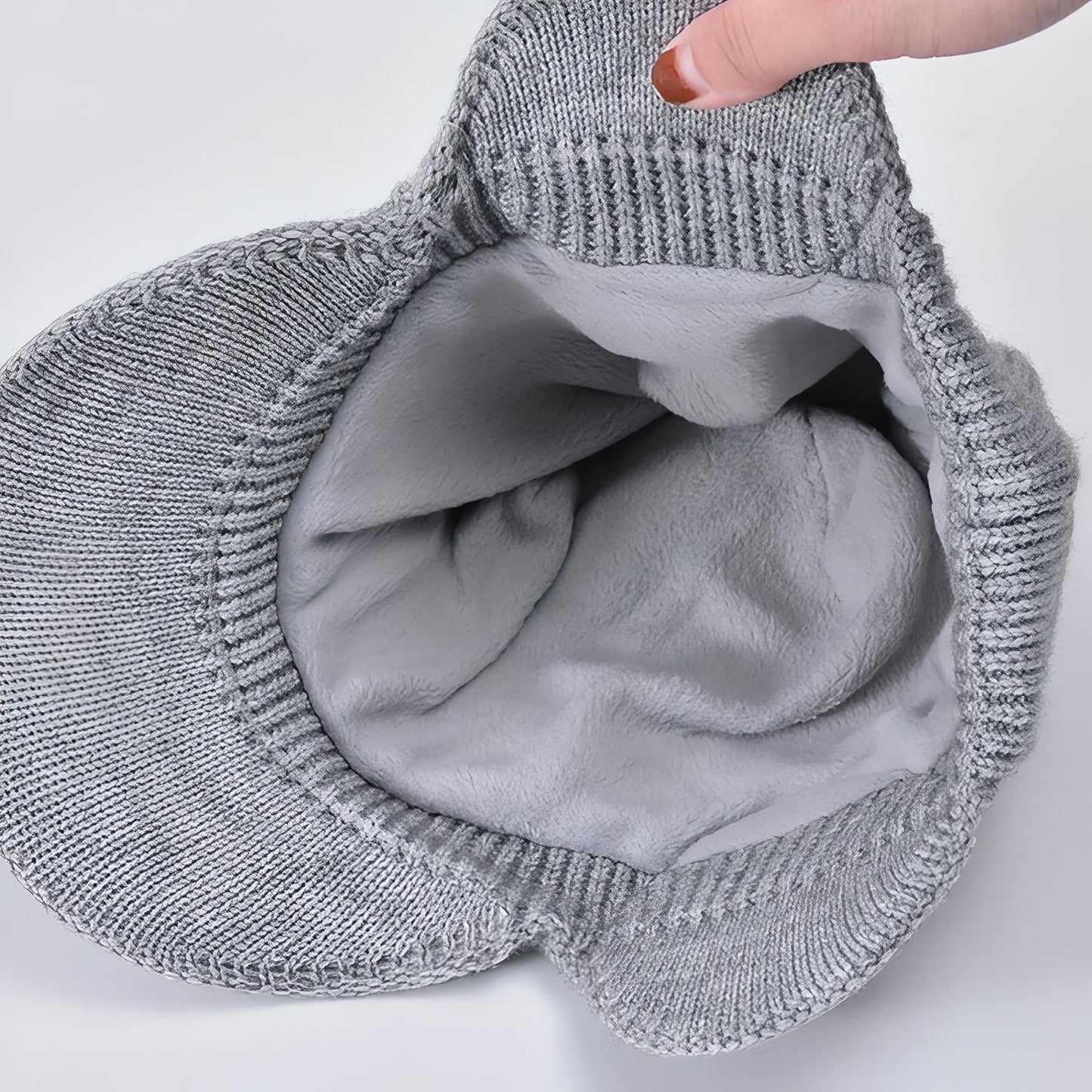 Bonnet Casquette Hiver Homme intérieur du bonnet - Gris Clair - Noir Ébène - Marron Clair - Bleu Marine - Beige Clair - Gris Foncé