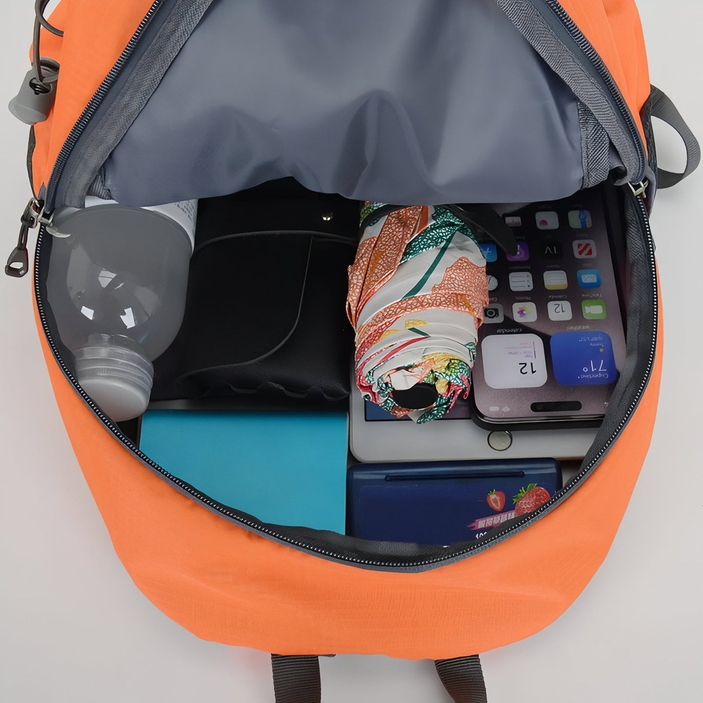 Petit Sac à Dos de Randonnée compartiment ouvert - Bleu Nuit - Noir et Gris - Turquoise et Gris - Bleu Ciel - Violet Foncé - Orange et Noir