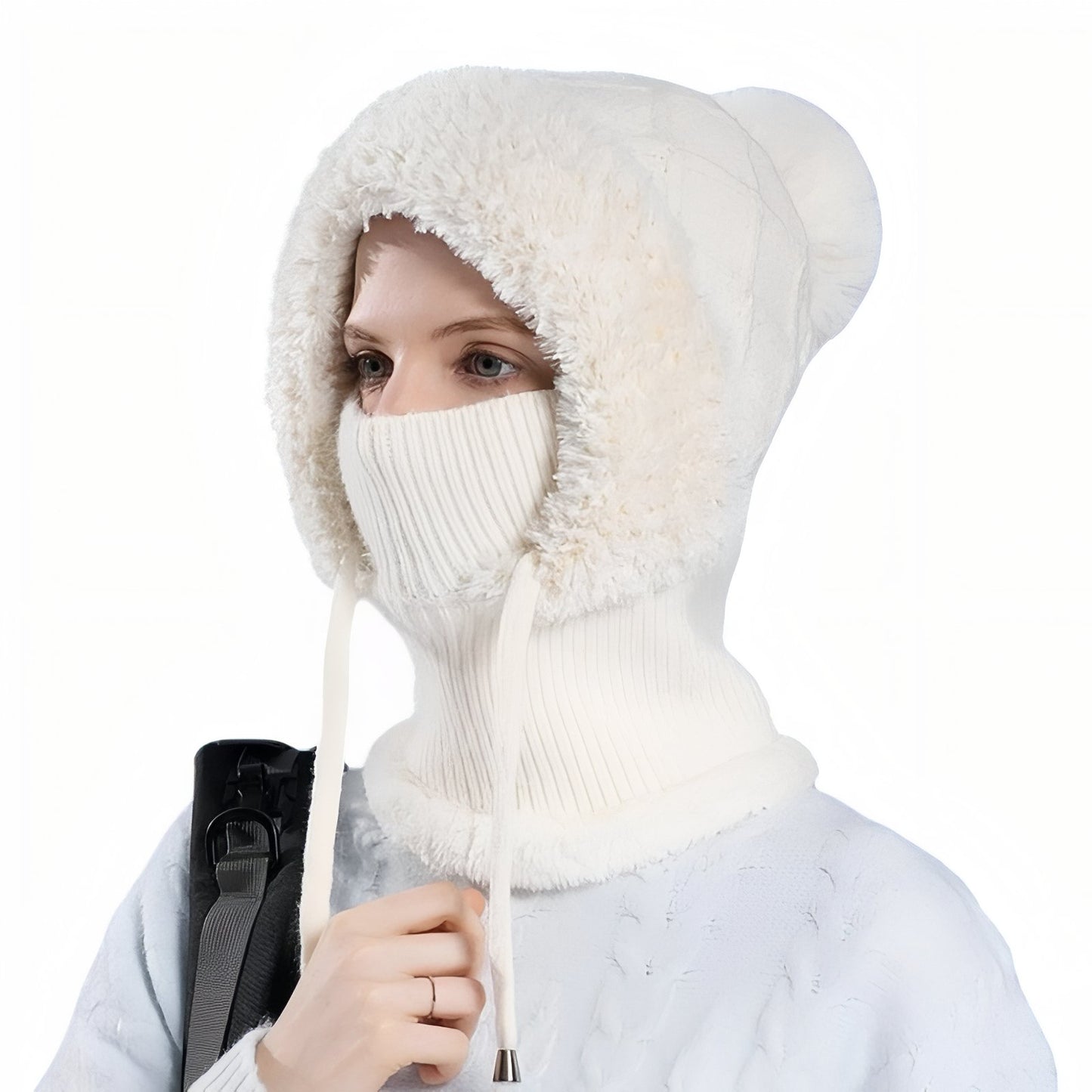 Cagoule Femme Hiver - Blanc Crème - 53-58cm