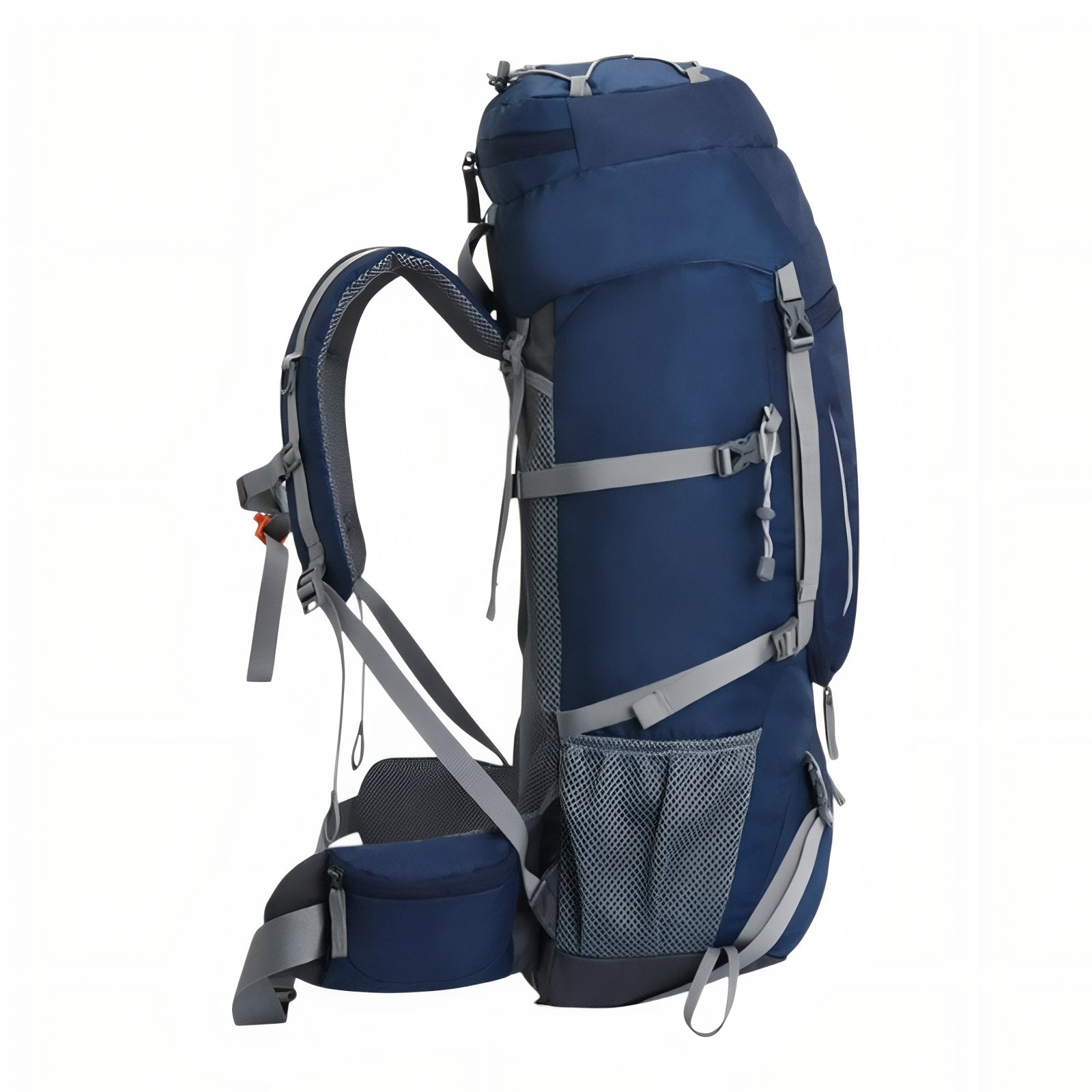 Sac à Dos Randonnée Respirant 60 Litres vue latérale - Bleu Marine