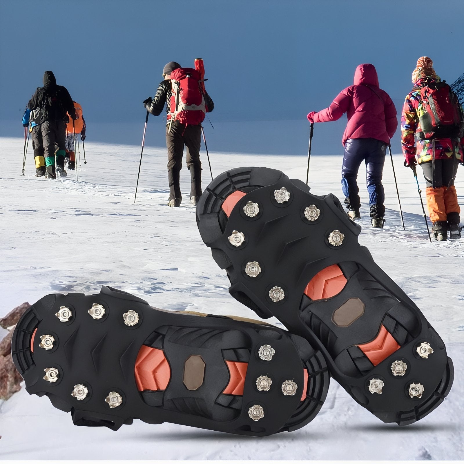 Crampons Anti-Glisse Randonnée 11 Dents gros plan semelles crampons - 31-36 - 36-39 - 39-46 - 46-48