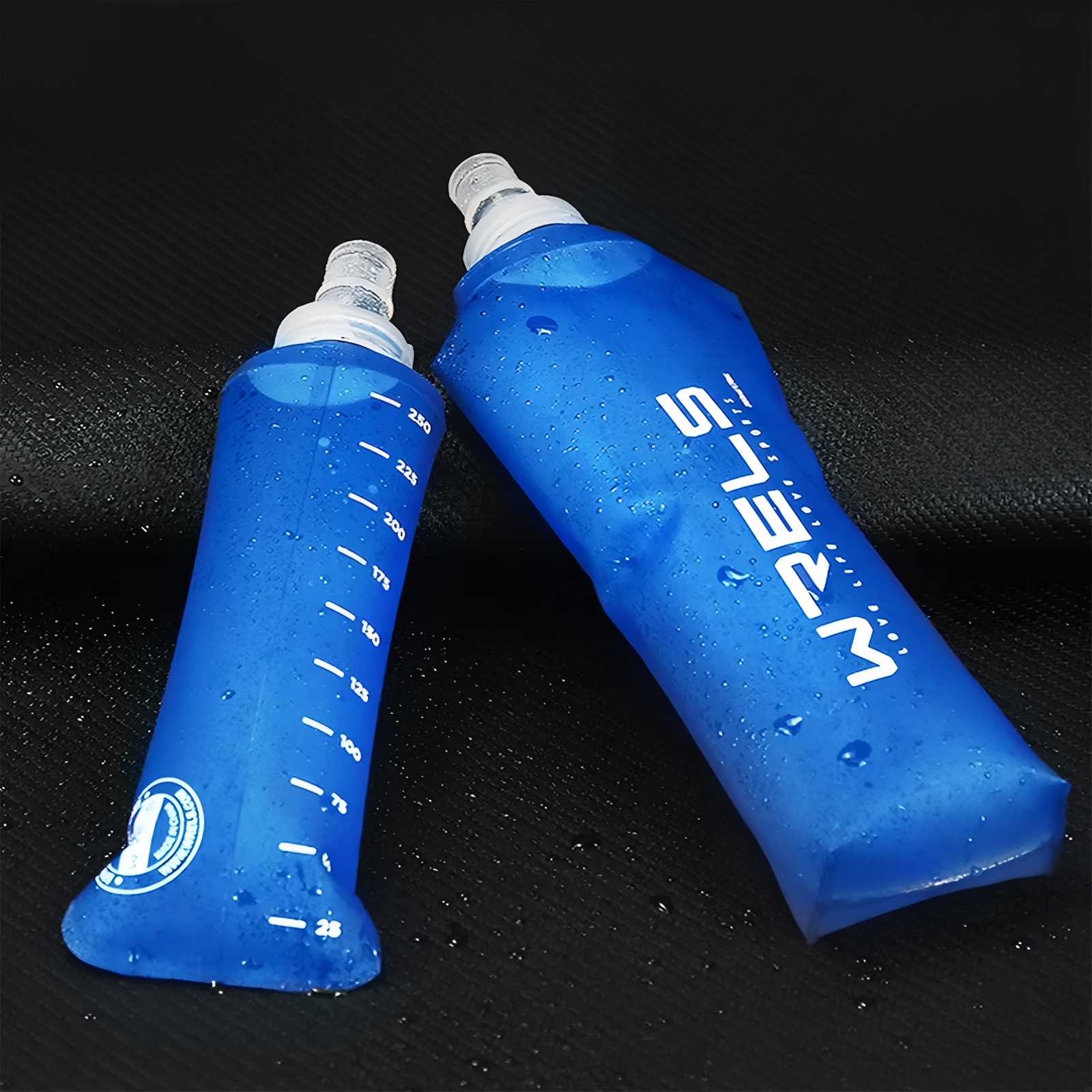 Gourde D'Eau Pliable deux gourdes alignées - 150ml - 250ml - 500ml - 250ml avec Paille - 500ml avec Paille