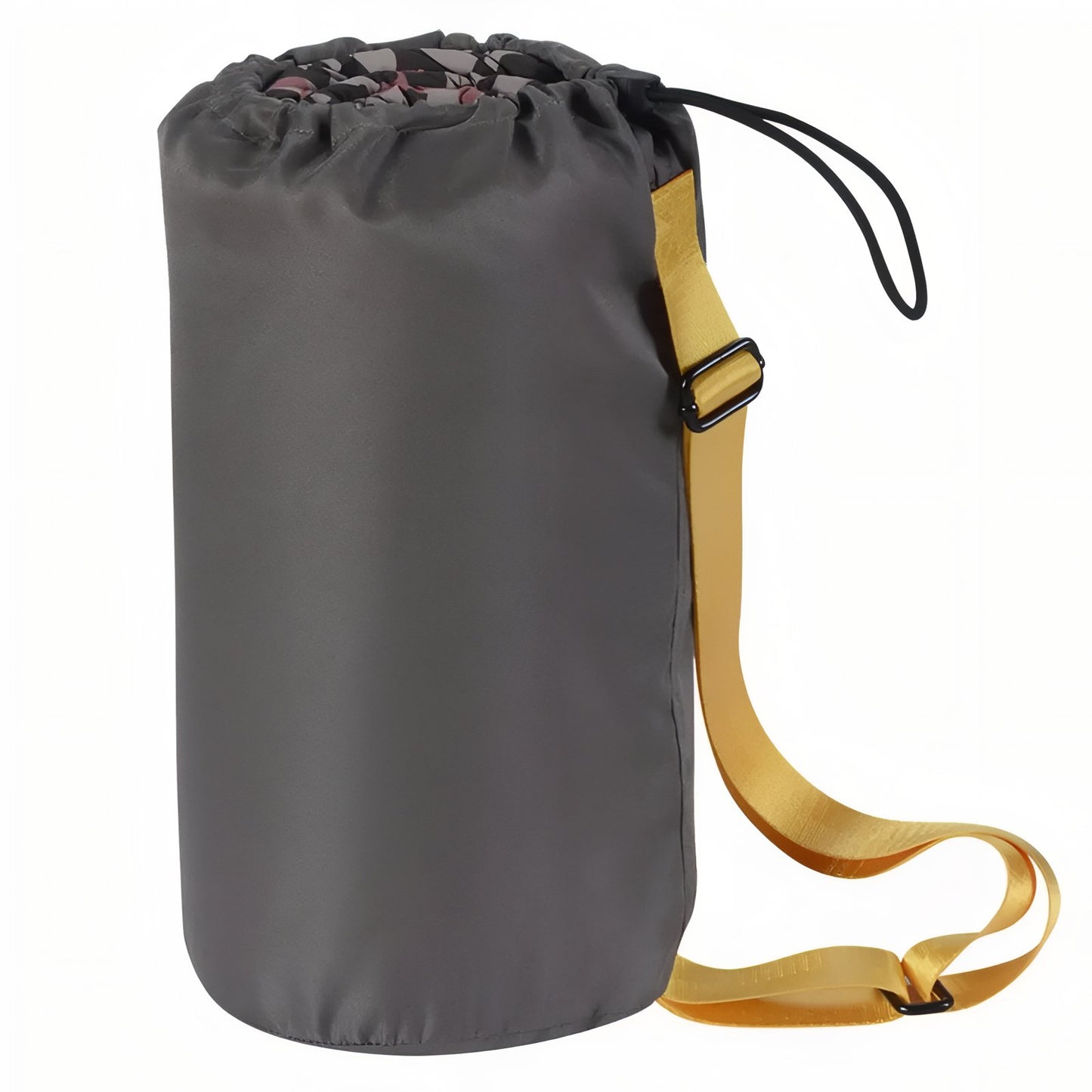 Tapis Chauffant Camping USB gros plan sur le sac - Noir - Gris Anthracite - Orange Fluo