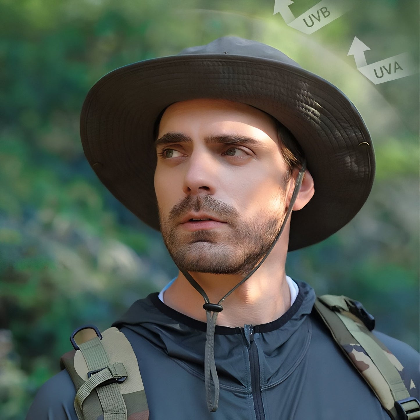 Chapeau De Pluie Randonnée portée à la main - Marron Foncé - Gris Clair - Vert Olive - Beige Clair - Noir Mat