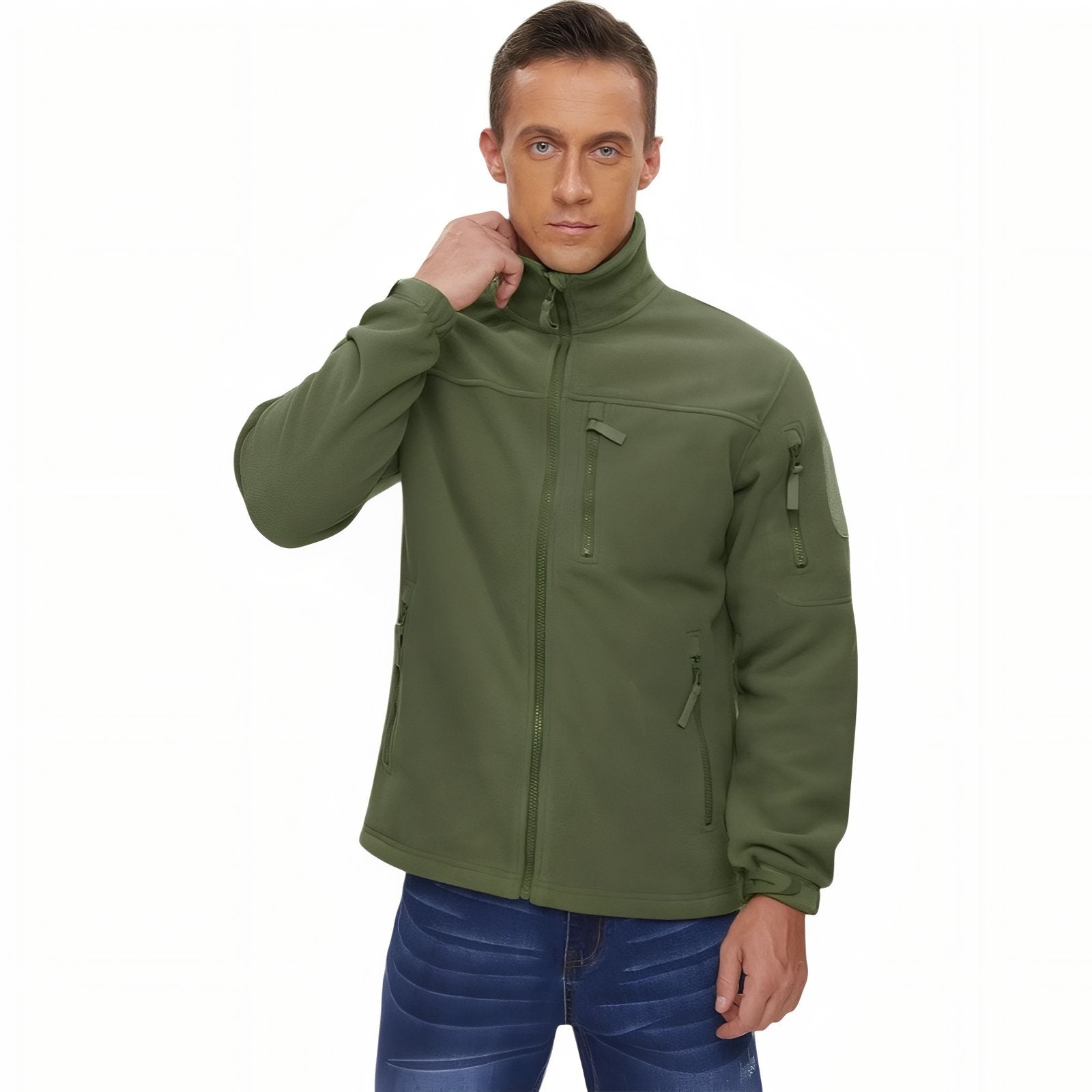 Veste Militaire Polaire portée à la main - Vert Olive - Bleu Marine - Noir - Gris Anthracite
