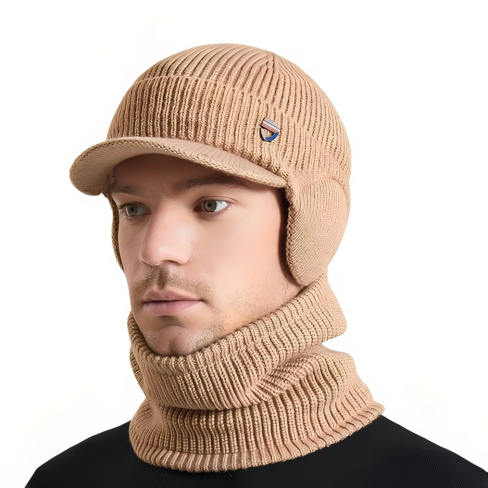 Casquette Cagoule Hiver Homme - Beige - 55-60cm