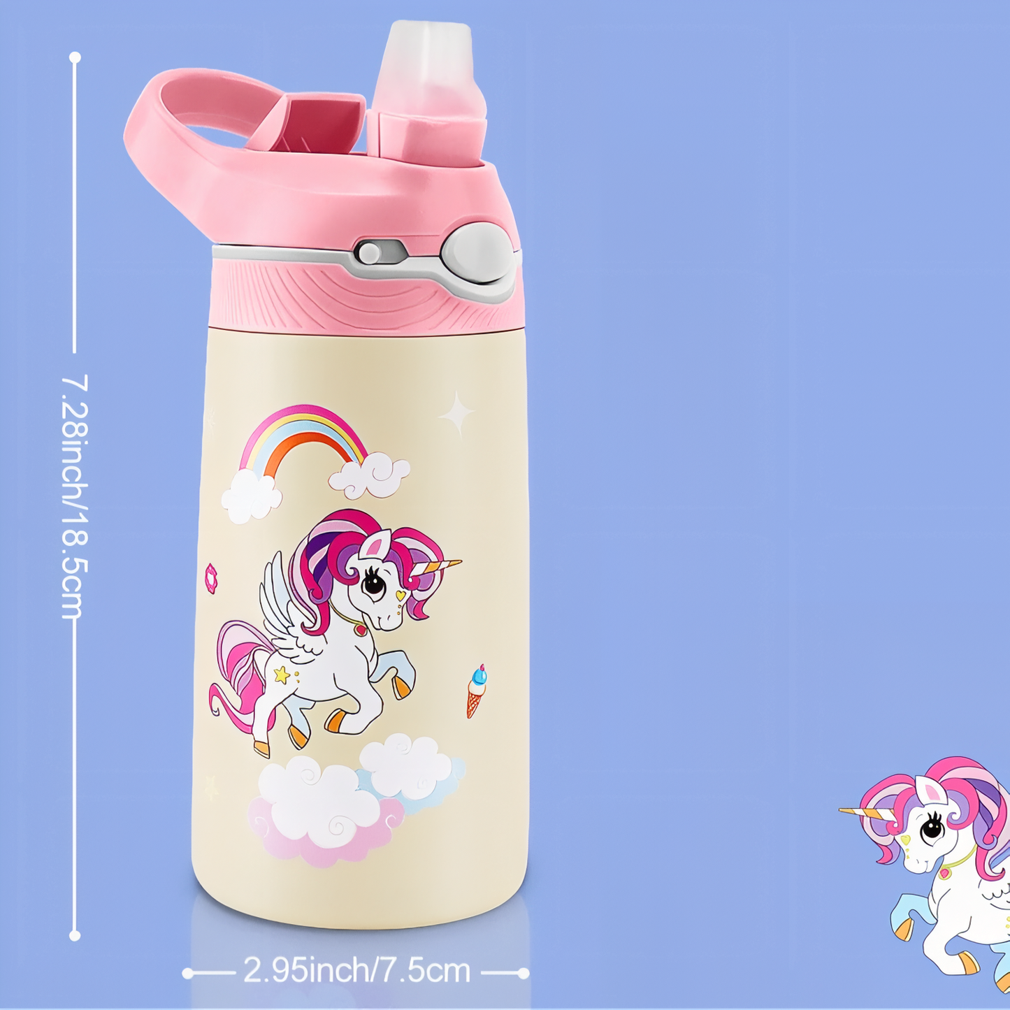 Gourde Enfant Ours 400ML guide des dimensions - Ours
