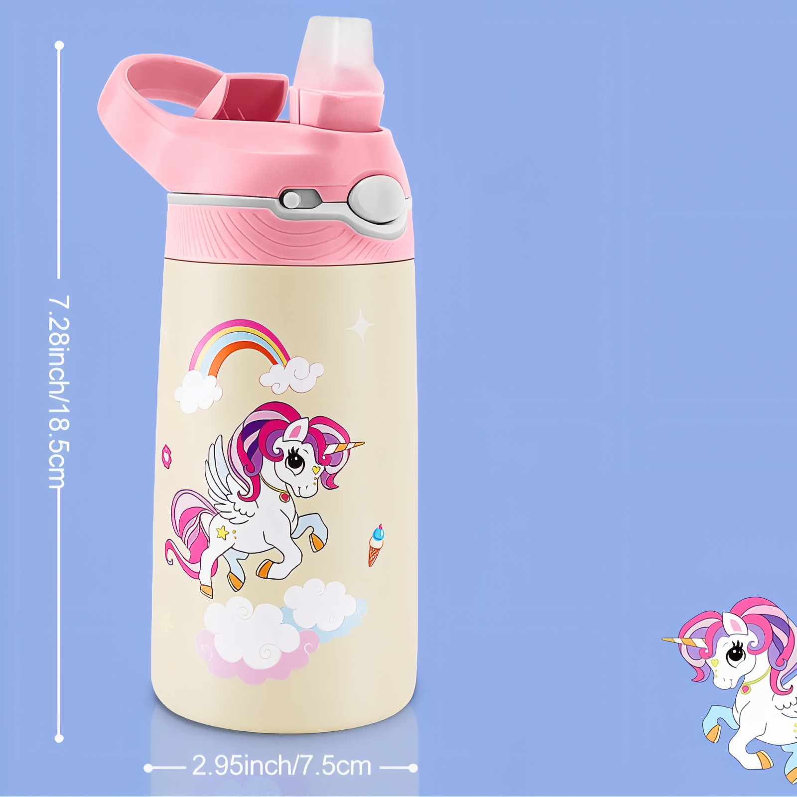 Gourde Enfant Ours 400ML guide des dimensions - Ours
