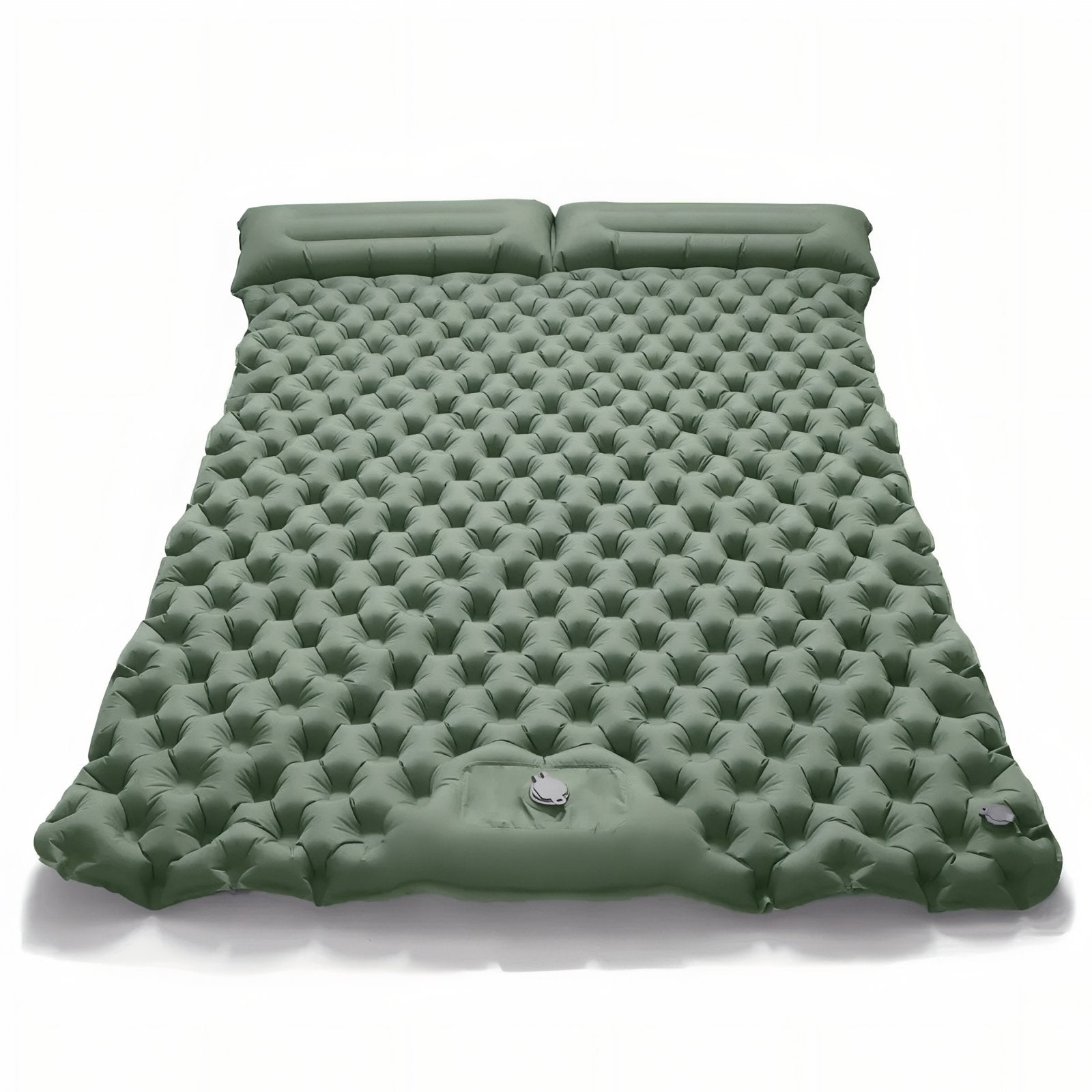Matelas Gonflable Randonnée 2 Personnes Avec Coussin - Vert Olive