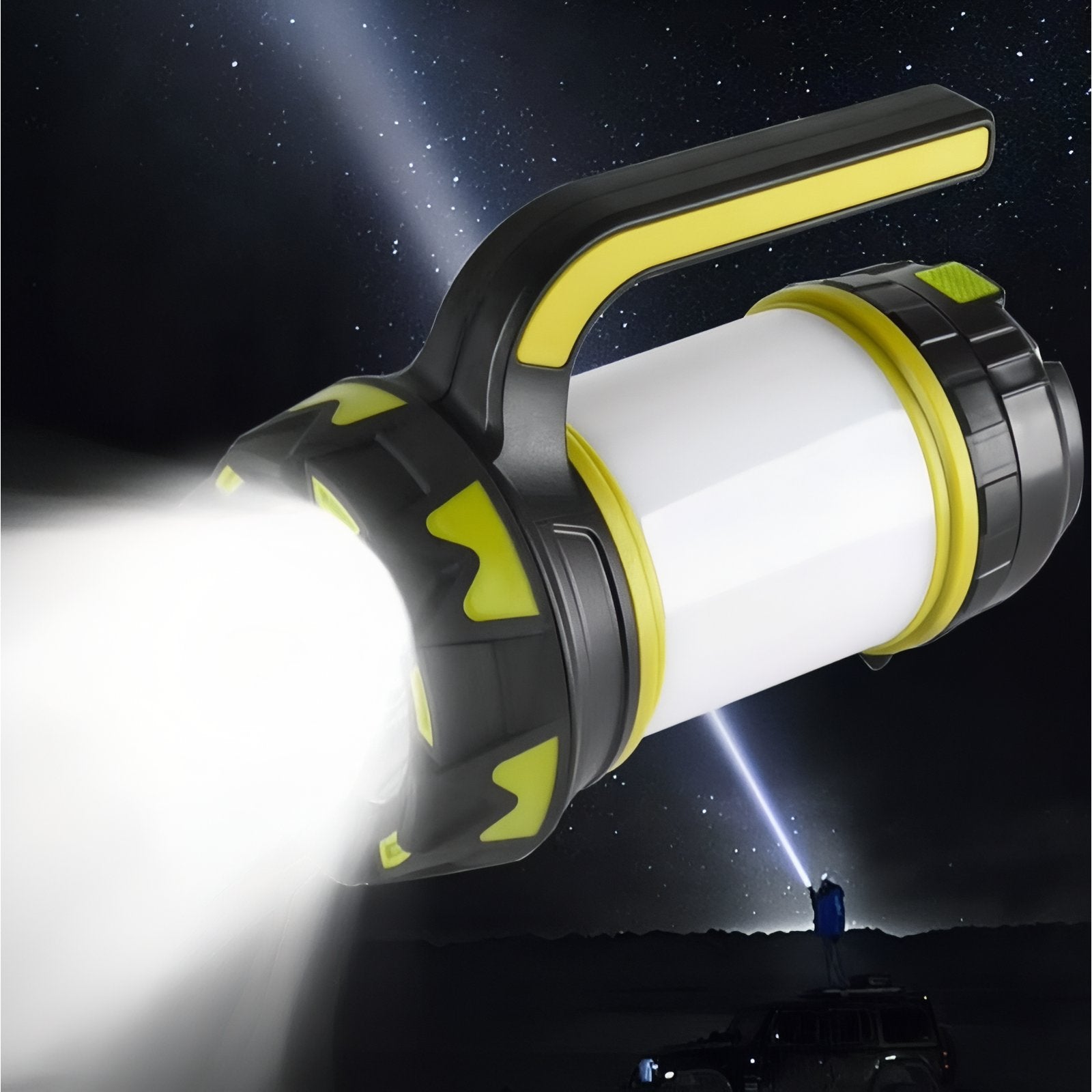Lampe Torche Lanterne mise en situation nocturne - Jaune Fluo