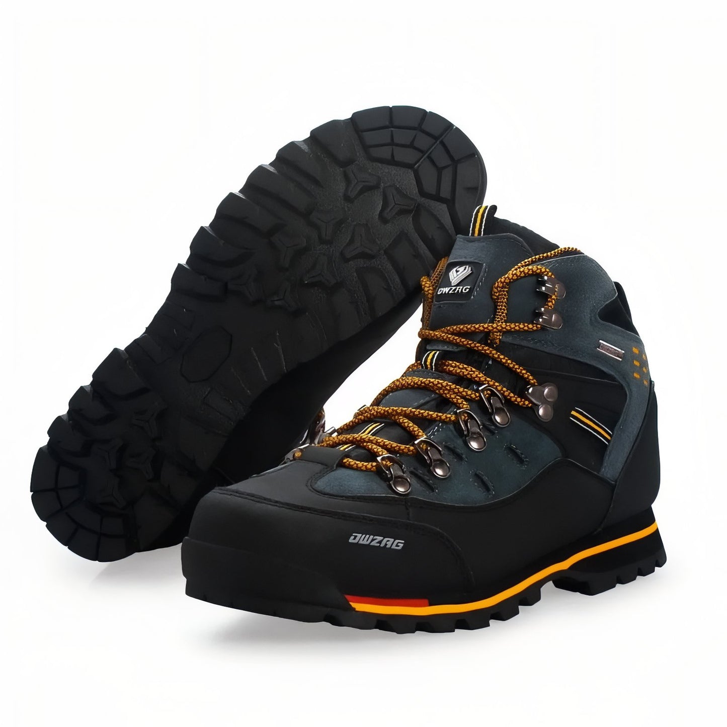 Chaussure Randonnée Montagne Homme vue de face - Noir et Orange