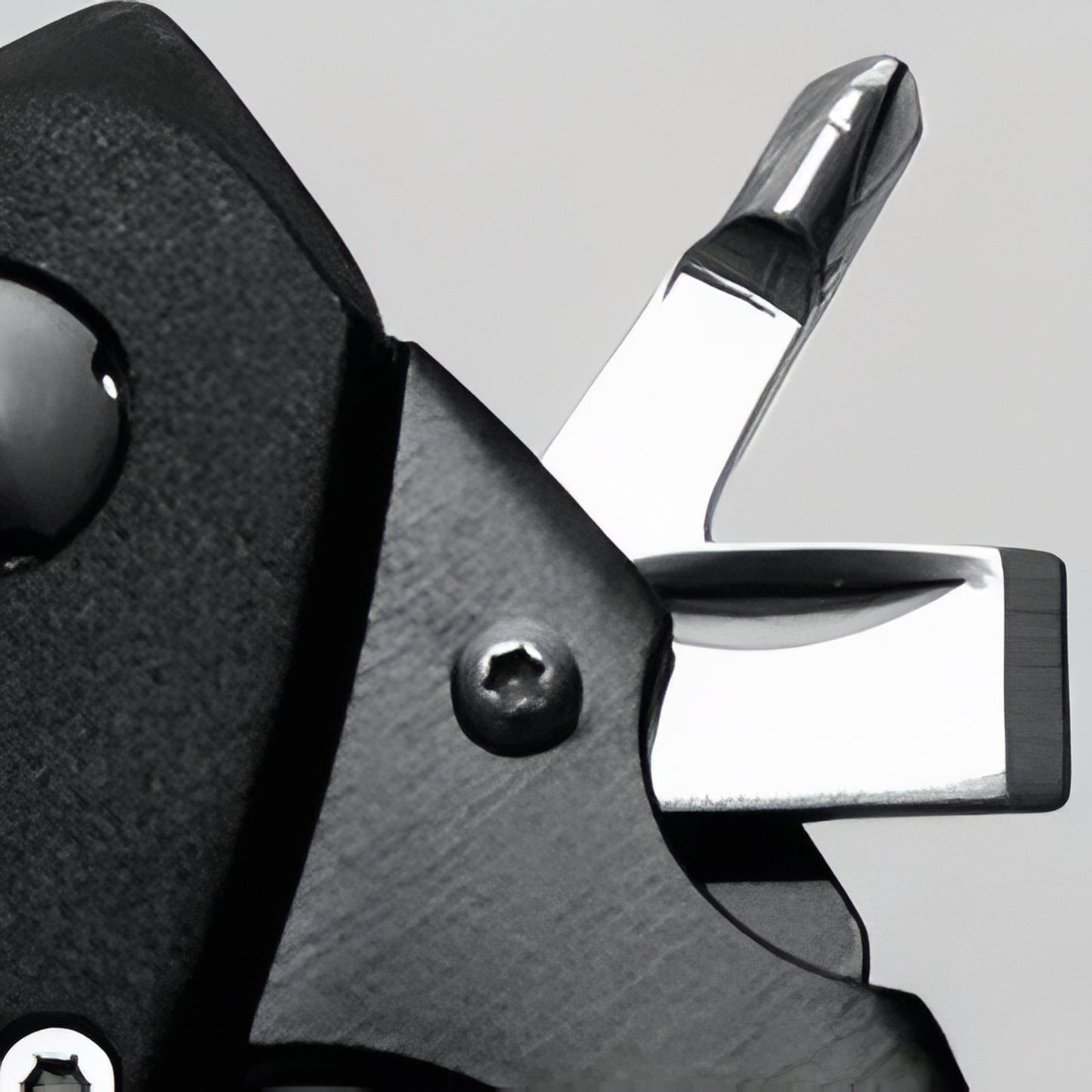 Couteau Mousqueton Multifonction gros plan mécanisme - Noir Mat