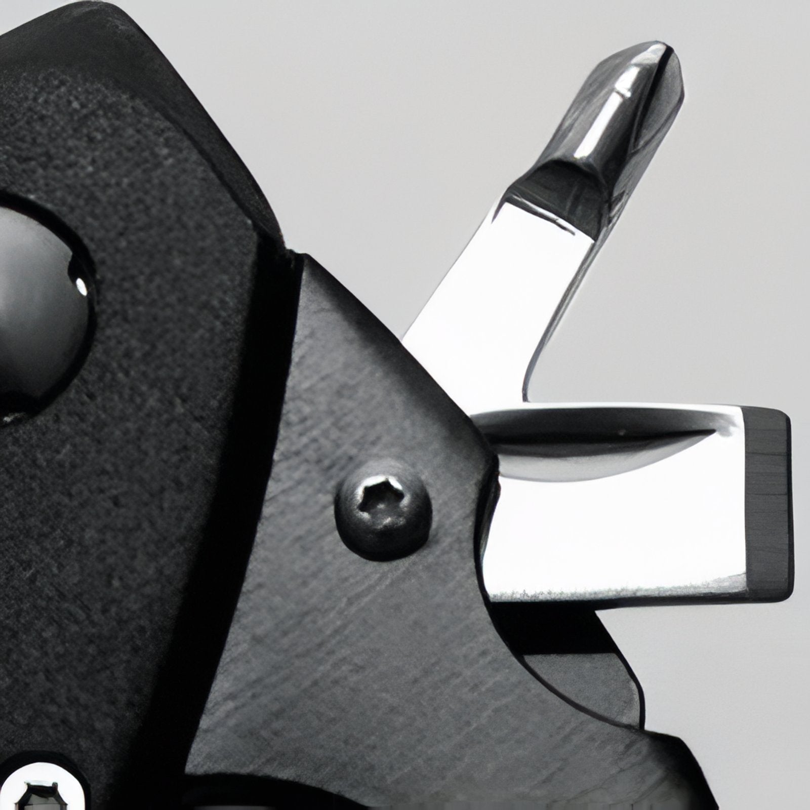 Couteau Mousqueton Multifonction gros plan mécanisme - Noir Mat