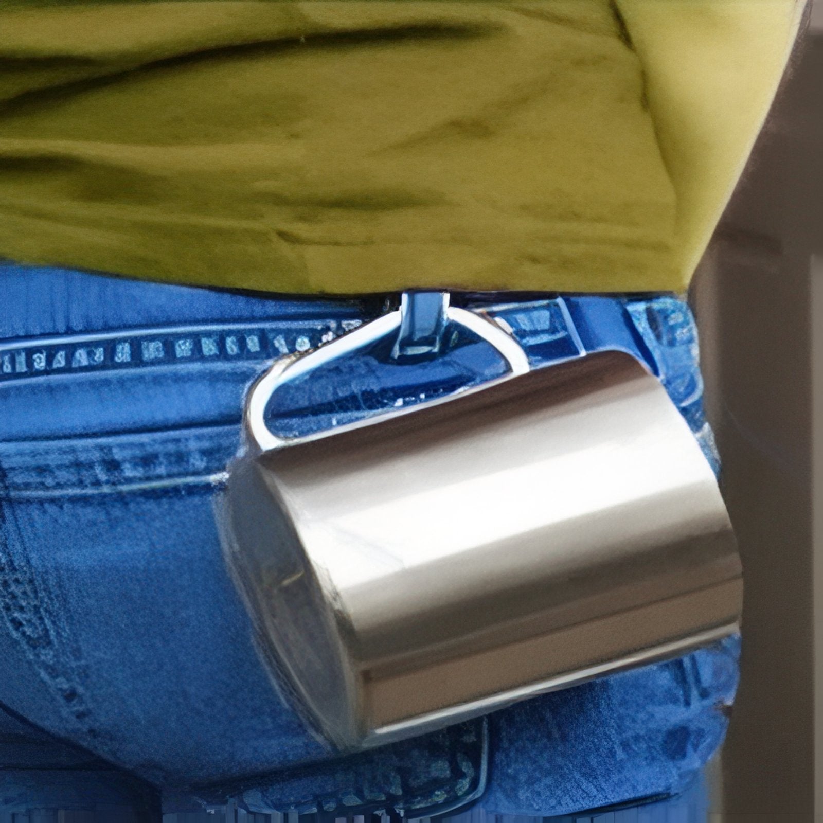 Tasse Inox Mousqueton portée à la ceinture - Gris