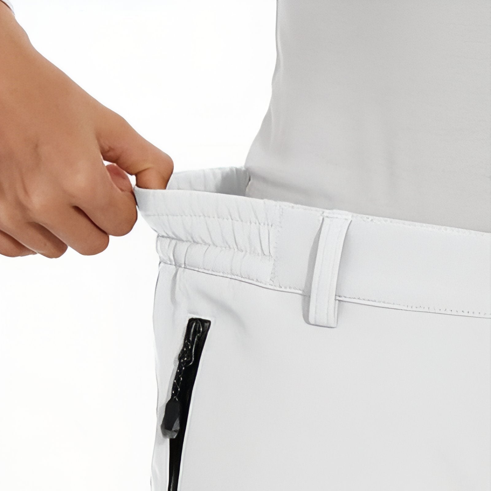 Pantalon Randonnée Chaud Femme gros plan ceinture - Blanc - Noir - Beige Sable